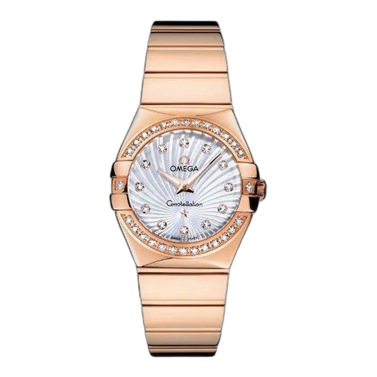 Omega Constellation 27Mm 18Kt Rose Gold Ladies Watch Ref 123.55.27.60.55.005
