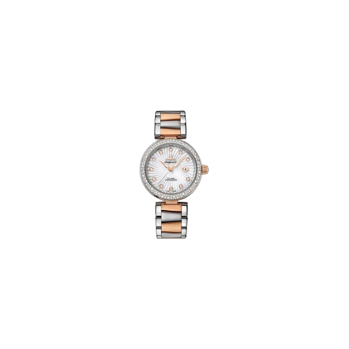 Omega De Ville 34 mm Edelstahl & 18 kt Roségold Damenuhr