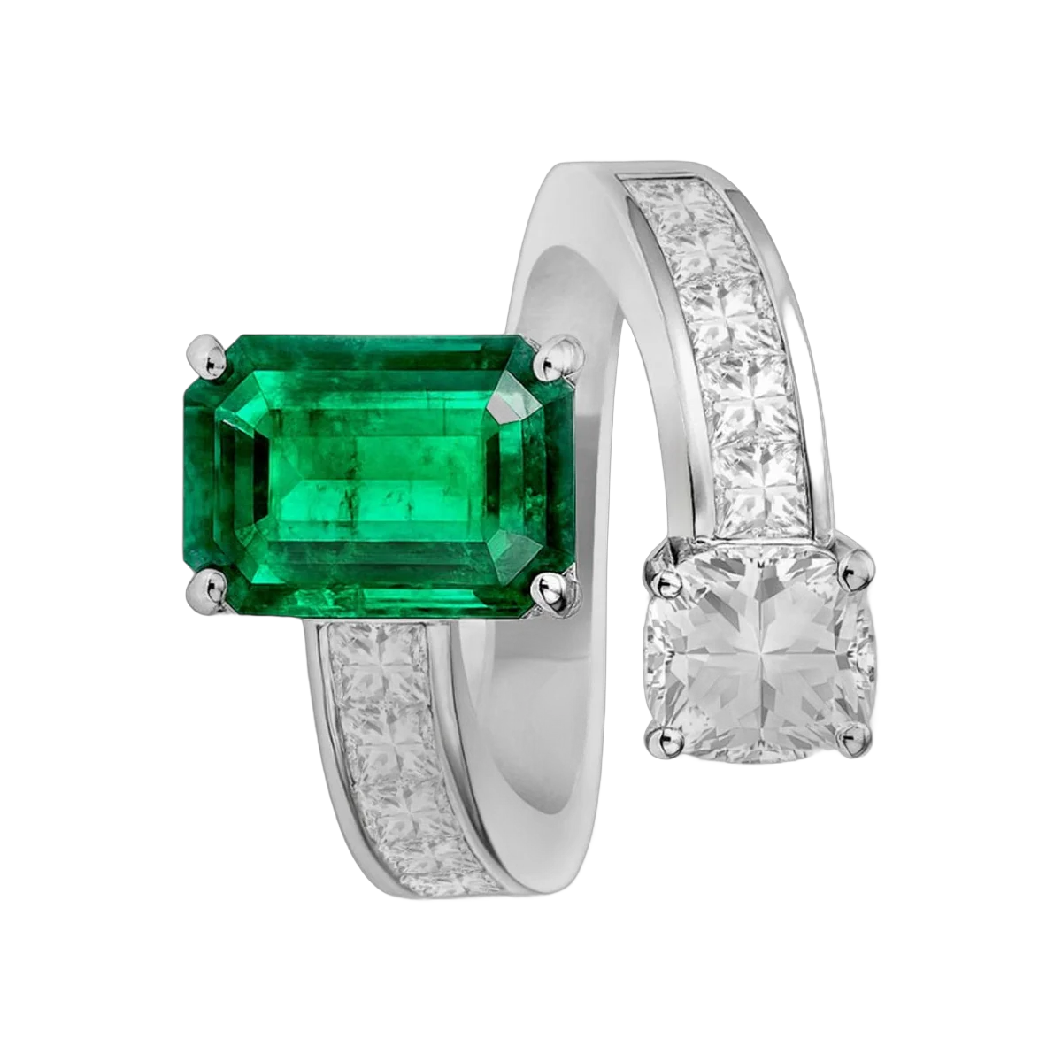 Opulent Emerald & Diamond Ring- R34R,Total Wt - 9.42gm – additional product photo 2