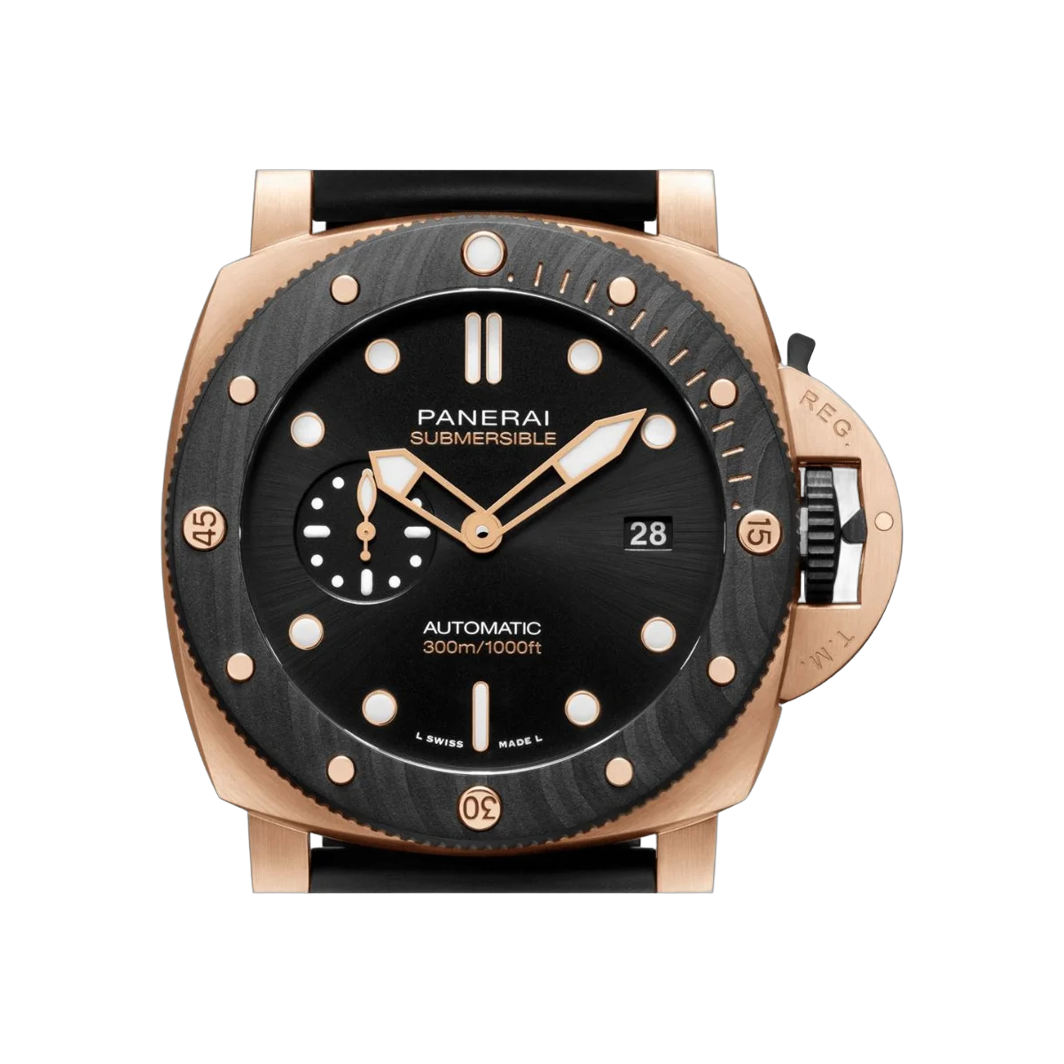 Panerai Submersible PAM01070 Goldtech Orocarbo Black Dial