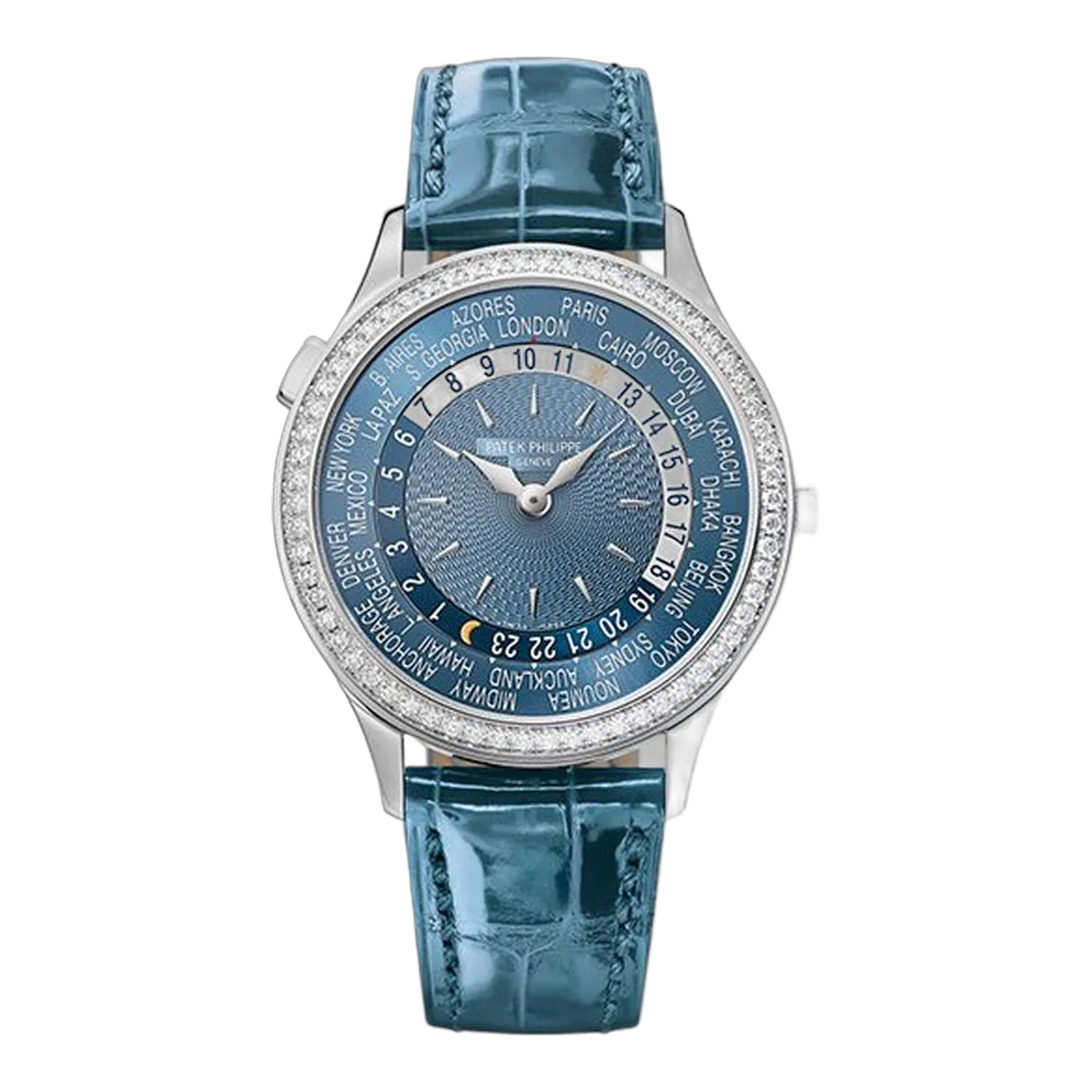 باتيك فيليب 7130G-016 وورلد تايم كومبليكيشنز 36 مم ذهب أبيض عيار 18 قيراط