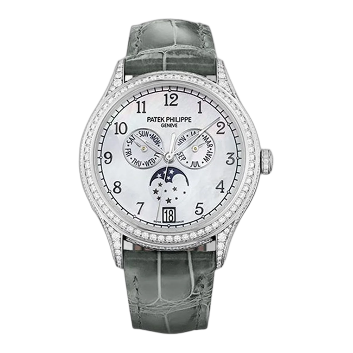 باتيك فيليب كومبليكيشنز 4948G-010 تقويم سنوي ذهب أبيض عيار 18 قيراط مينا صدفية