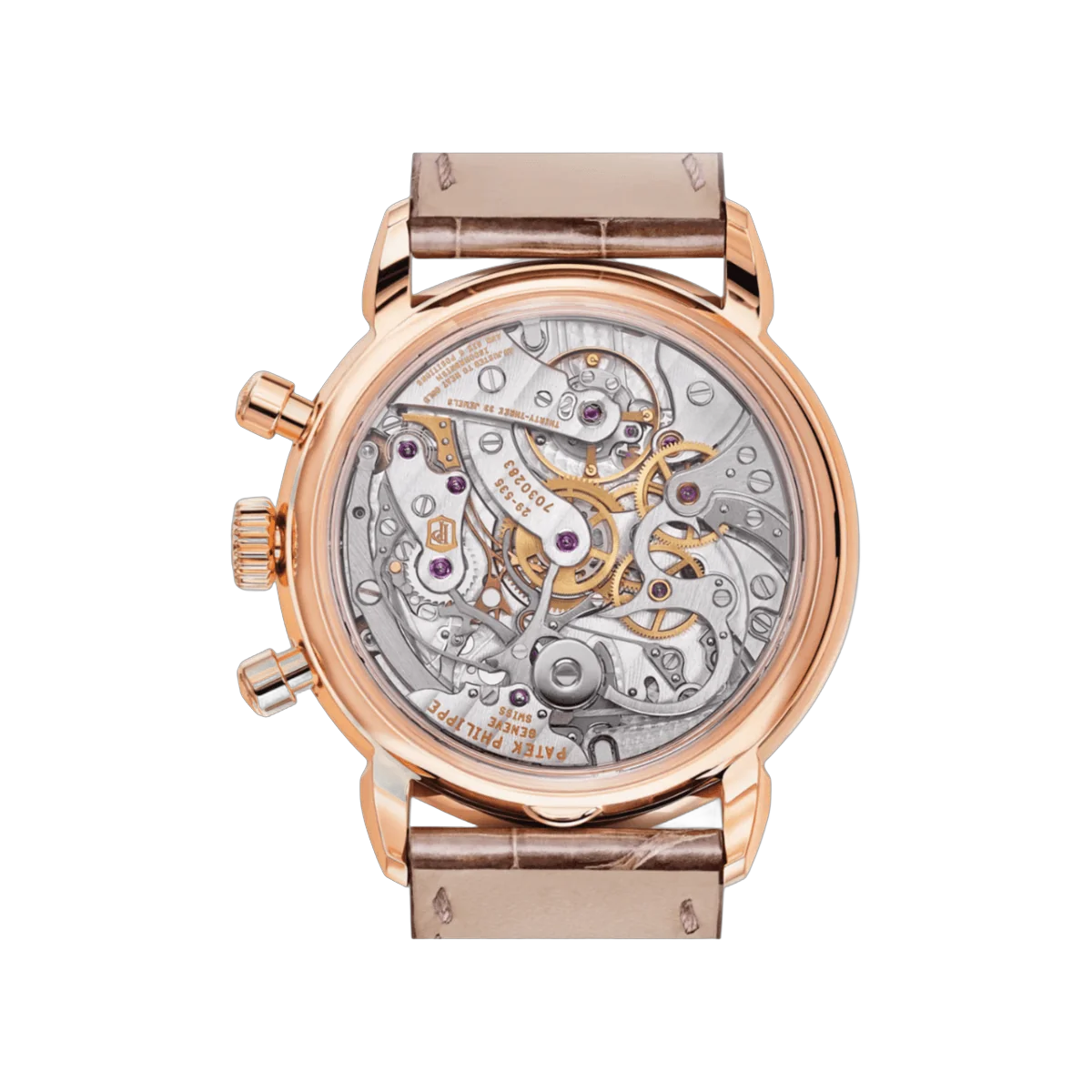 Patek Philippe Complications 7150/250R Chronograph 18k Roségold Braunes Alligatorlederarmband