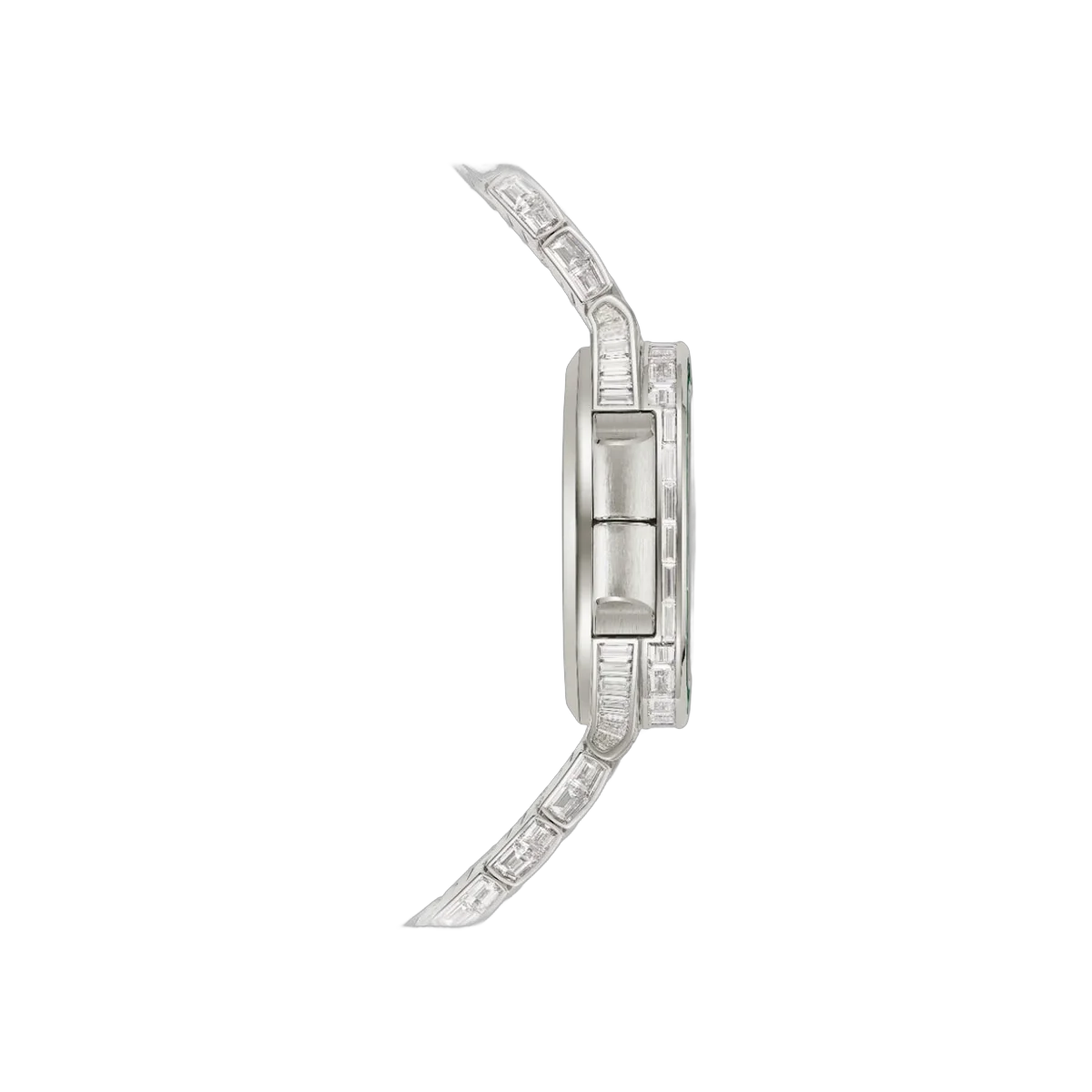 Patek Philippe Nautilus 5990/1423G-001 Travel Time Green Diamond Baguettes Black Dial Mens Watch