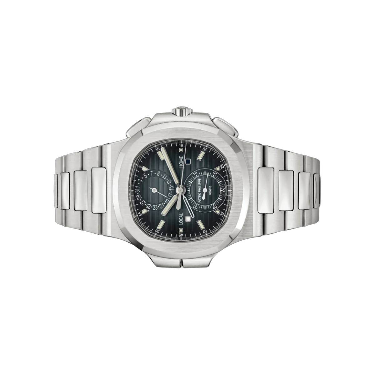 百达翡丽 Nautilus 5990/1A-011 Travel Time Sunburst 蓝色表盘