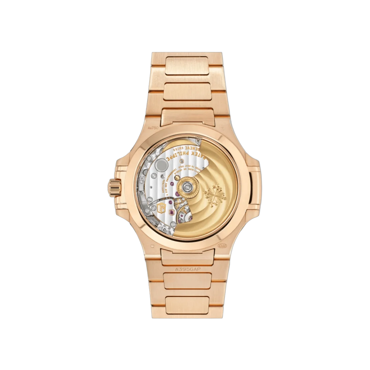 Patek Philippe Nautilus 7118/1300R Rose-Gilt Waves Baguette Paved Bezel 18K Rose Gold