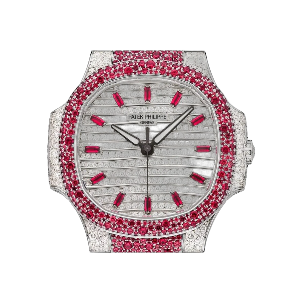 Patek Philippe Nautilus 7118-1452G-001 Haute Joaillerie Diamond Gel 35mm White Dial Womens Watch