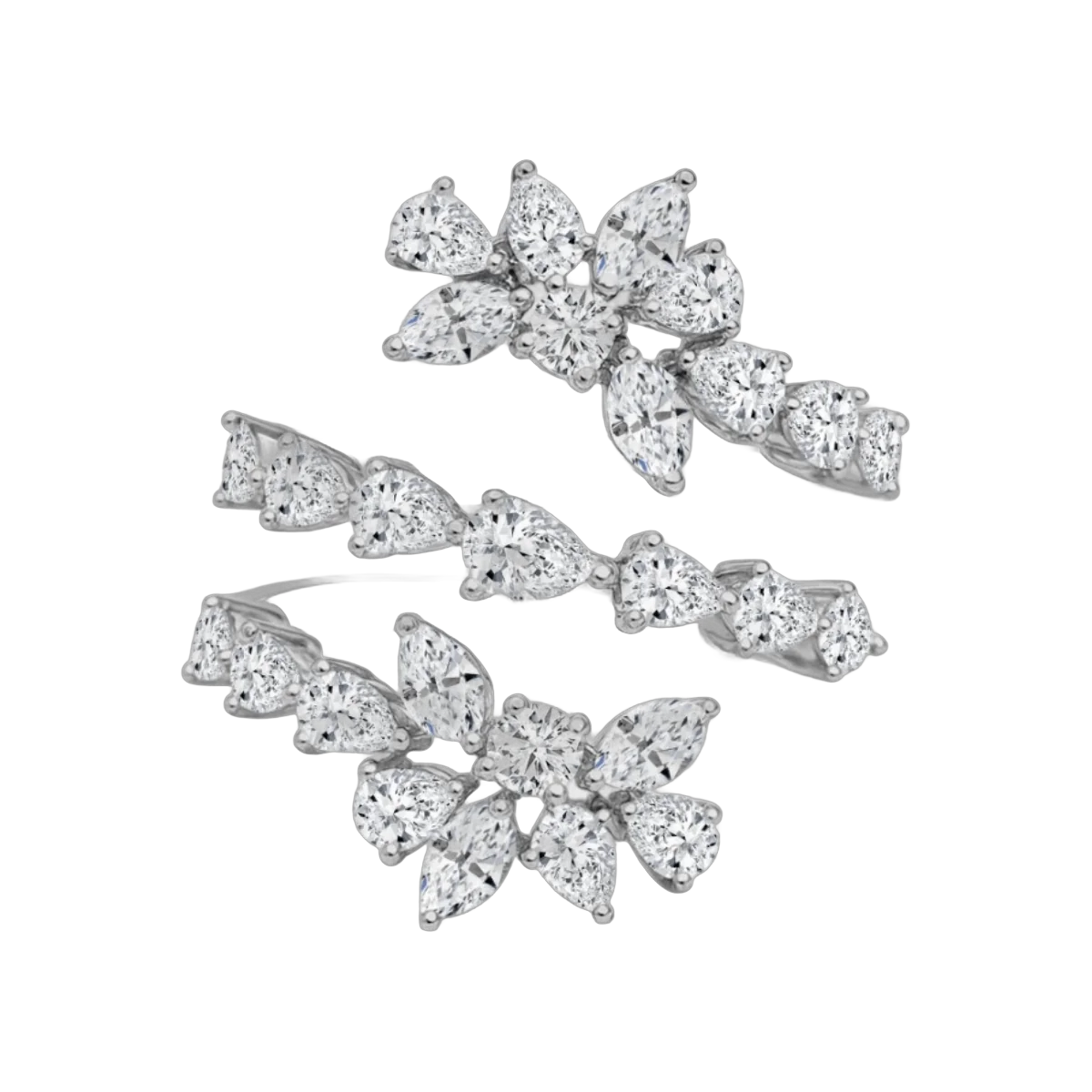 Pear, Marquise & Round Ring -2.43 CTS,1045R,HRD,G-H/VVS-VS,Total Weight- 6.42gm