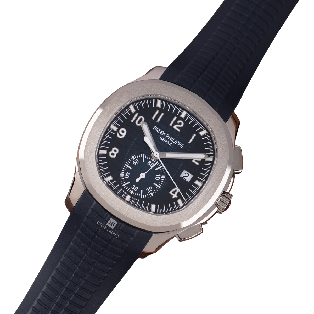 Patek Philippe Aquanaut 5968G-001 Blue Dial Flyback Chronograph 42.2mm18K White Gold Mid Night Blue Rubber Straps