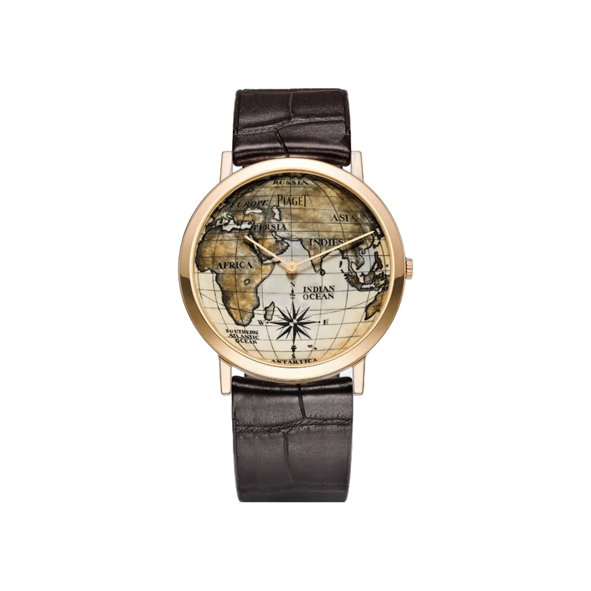 Piaget Altiplano Scrimshaw G0A39151 Unisex-Armbanduhr aus fossilem Mammutelfenbein, 38 mm, Roségold