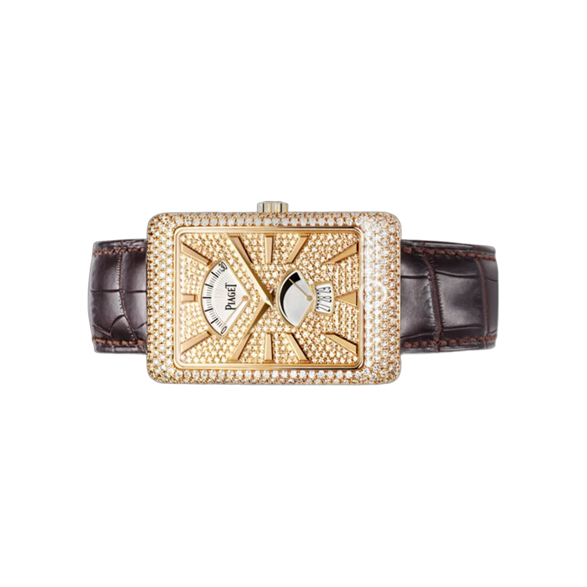 Piaget Black Tie G0A33060 Rose Gold 31x46mm Paved Diamonds Dial Ladies Watch