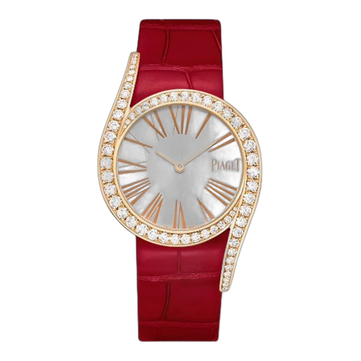 Piaget Limelight Gala G0A43361 Diamantbesetzte Lünette 32 mm 18K Roségold Lederarmband Damenuhr