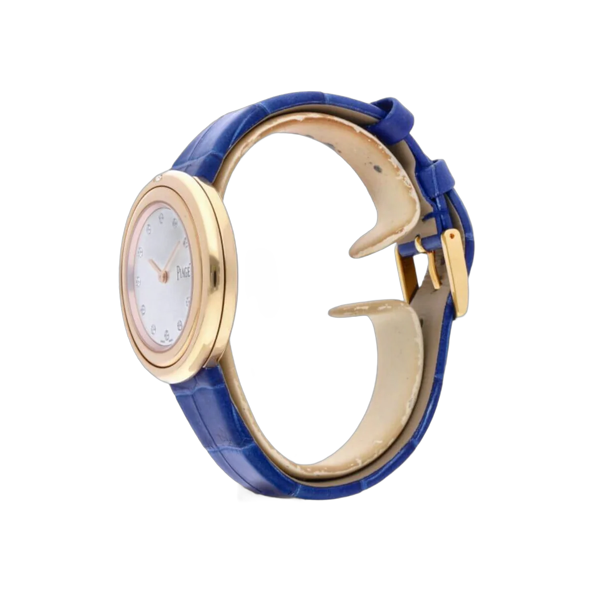 Piaget Possession G0A43091 Silver Diamond Dial Blue Leather Strap
