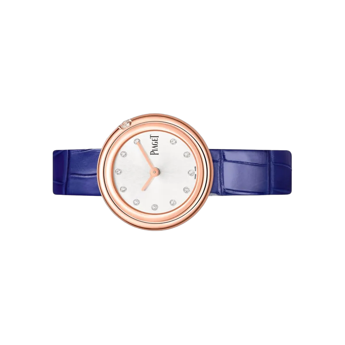 Piaget Possession G0A43091 Silver Diamond Dial Blue Leather Strap