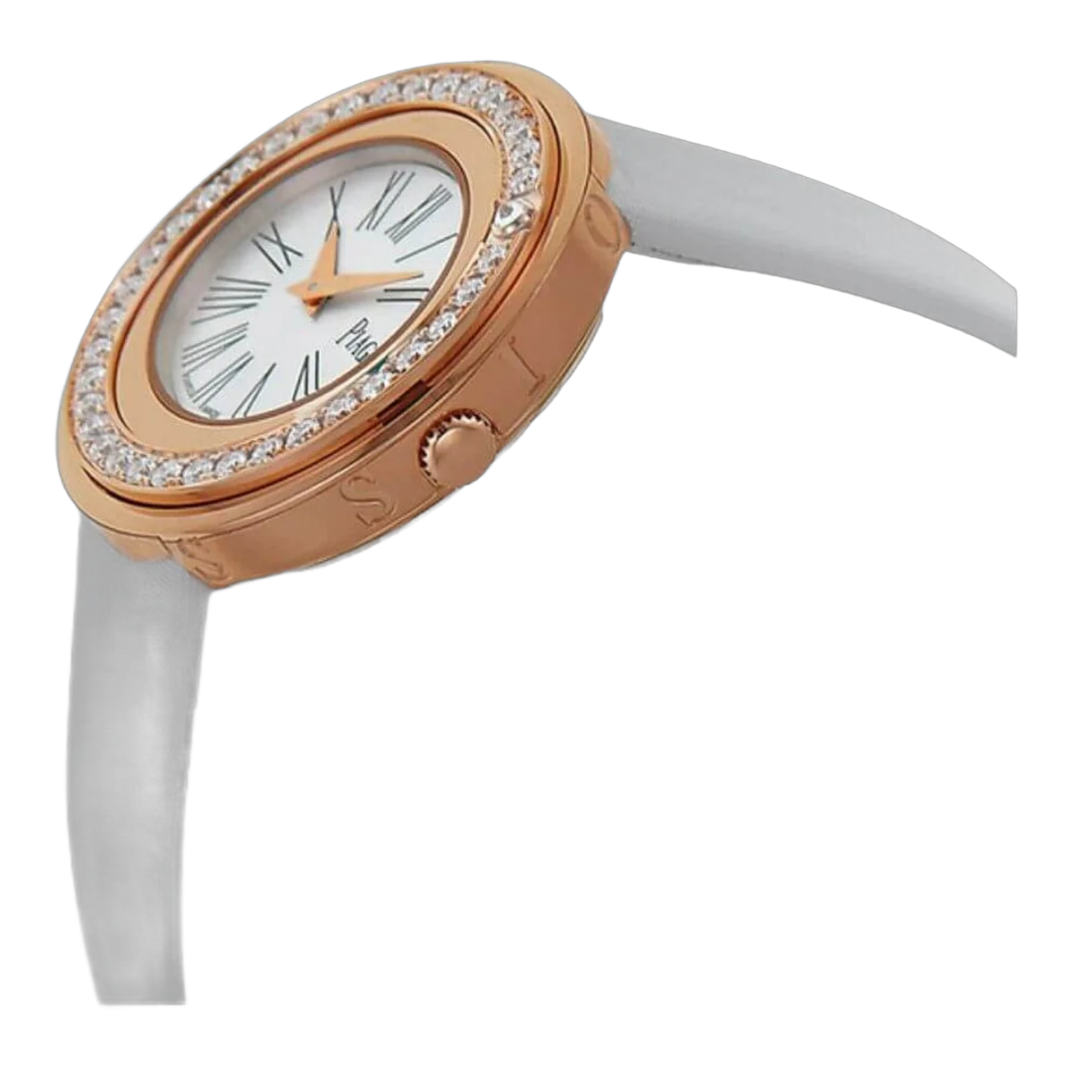 Piaget Possession GOA36188 18kt 玫瑰金镶钻缎面银色表盘