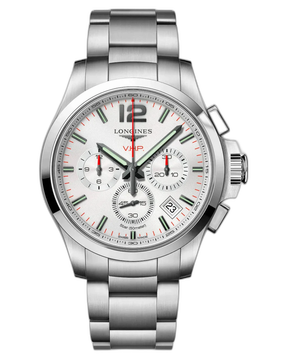 Longines Conquest VHP Chronograph L3.717.4.76.6 42MM Silver Dial Stainless Steel