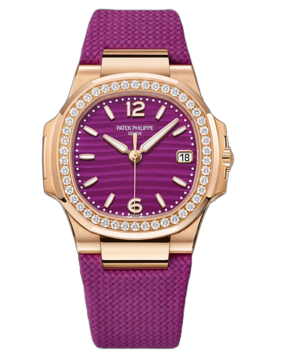 Patek Philippe Nautilus 7010R-013 Quarz Diamant Lackiertes Violettes Zifferblatt