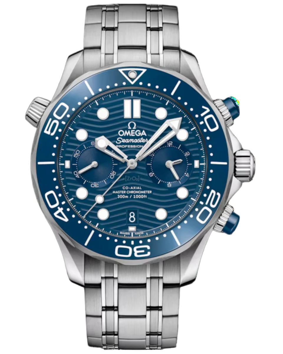 Omega Seamaster Diver 300M Co-Axial Master Chronograph 210.30.44.51.03.001 Blue Dial 44mm Stainless Steel