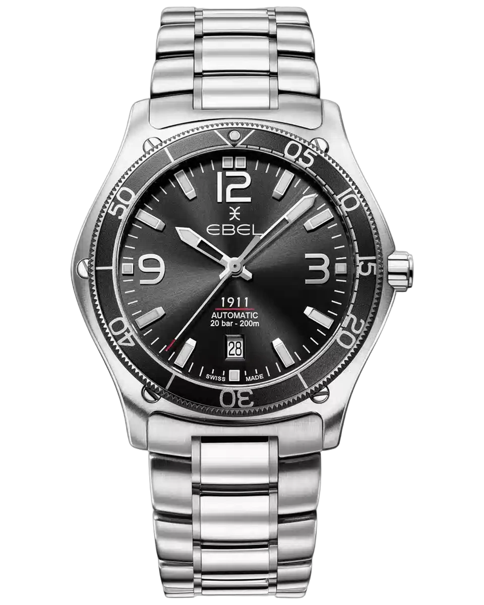 Ebel 1911 Mens Watch Black Mat Dial 42MM 1216586