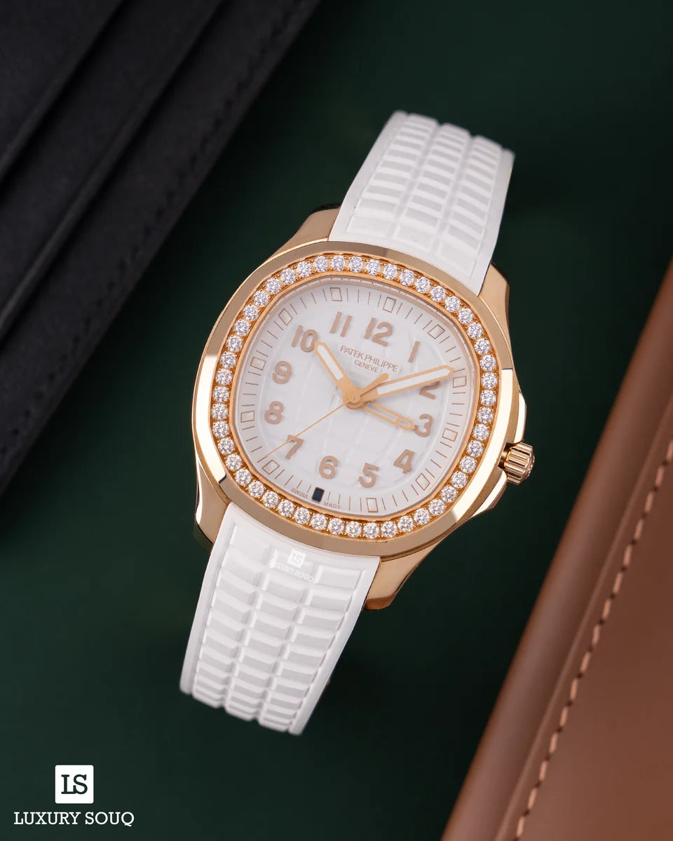 百达翡丽 Aquanaut 5268/200R-001 Luce 18K 玫瑰金白色镶钻表圈