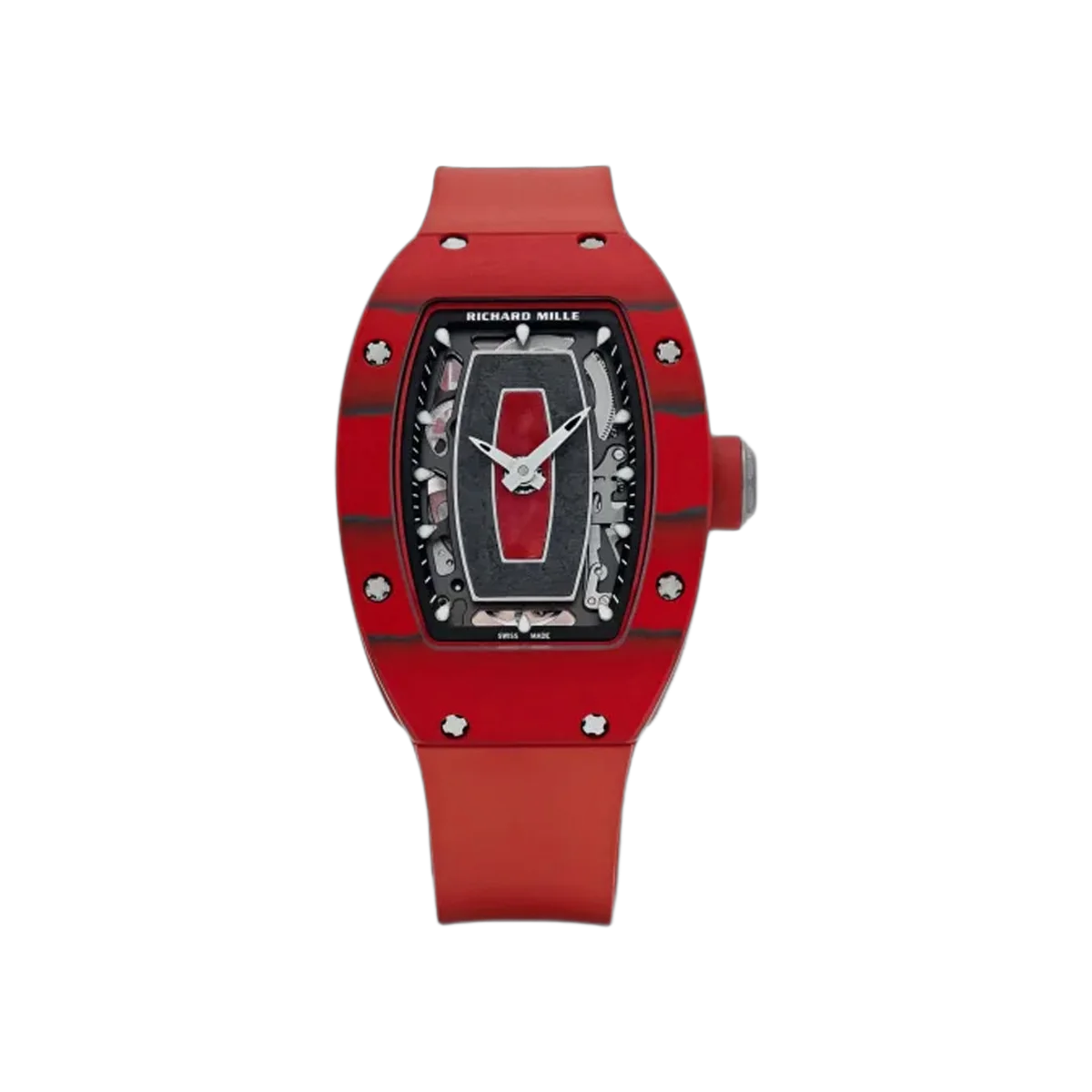 ساعة ريتشارد ميل RM 07-01 Racing Red Carbon TPT أوتوماتيكية التعبئة 45.66 مم مينا سوداء نسائية
