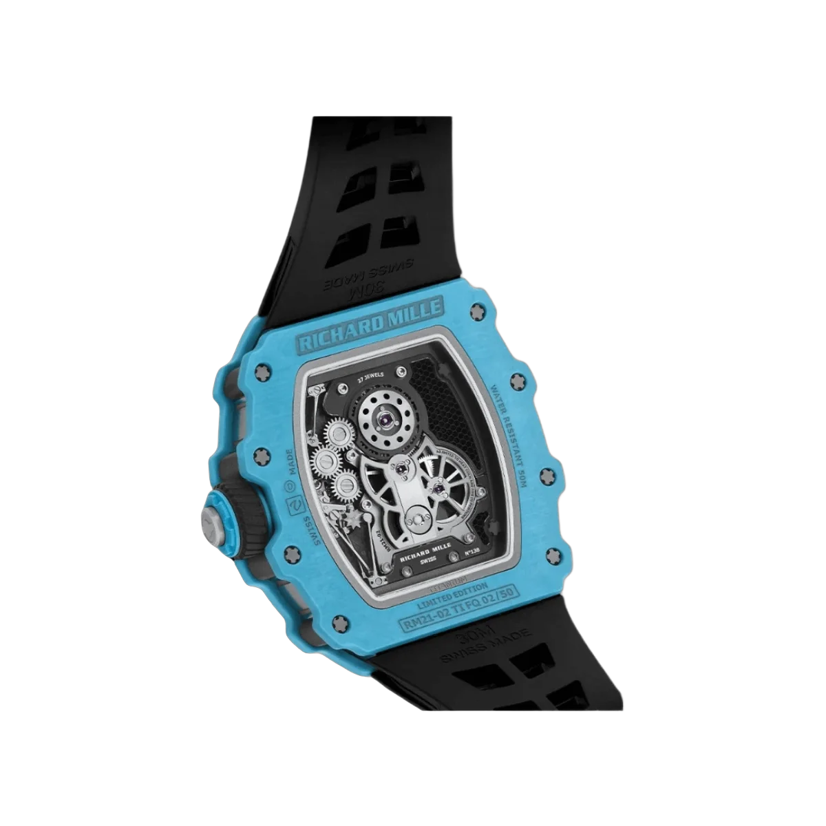 Richard Mille RM 21-02 Blue Handaufzug Tourbillon Aerodyne Limitiert 50 Stück