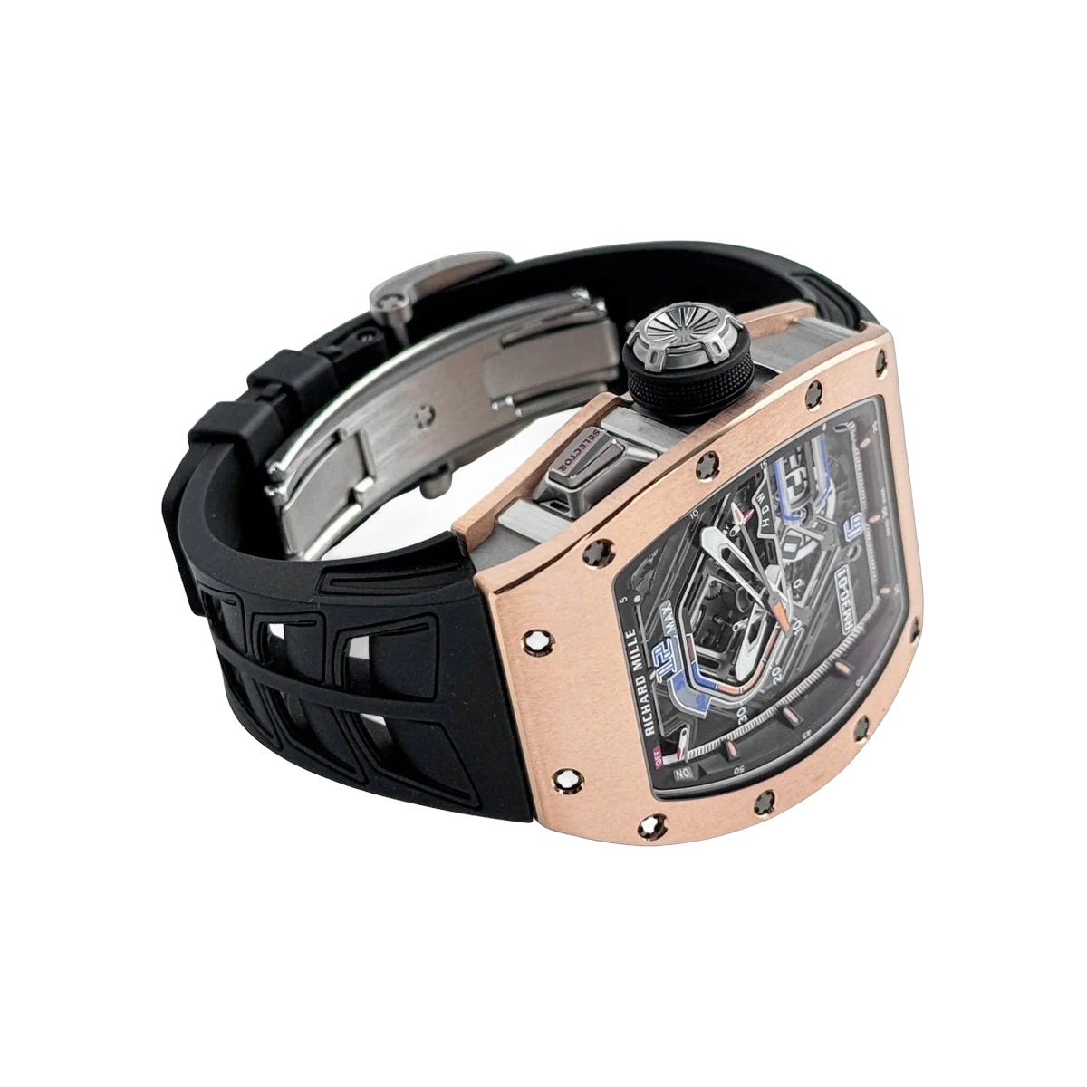 Richard Mille RM 30-01 TI RG Automatic Rose Gold Declutchable Rotor Skeleton Dial 49.9mm Men's Watch