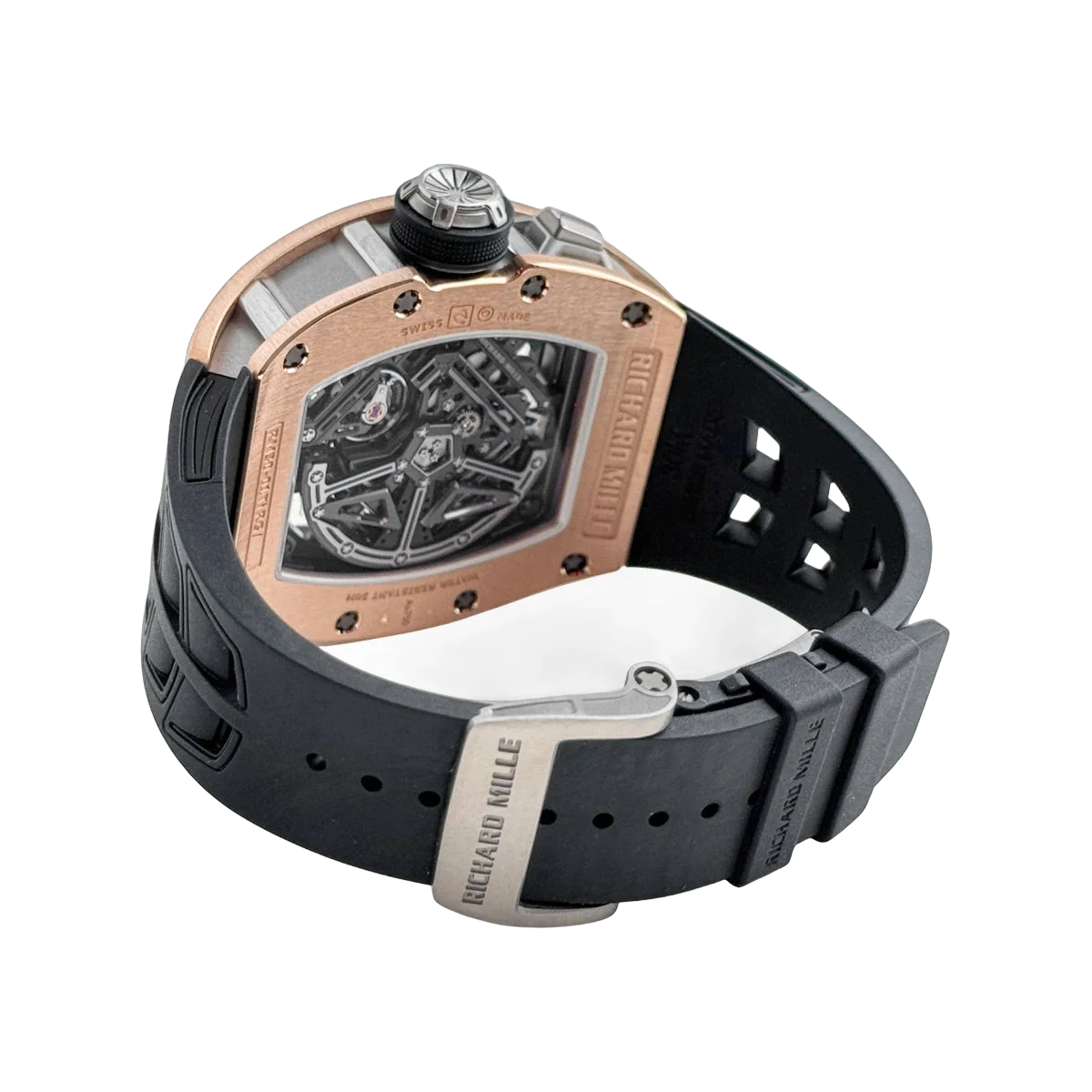 Richard Mille RM 30-01 TI RG Automatic Rose Gold Declutchable Rotor Skeleton Dial 49.9mm Men's Watch