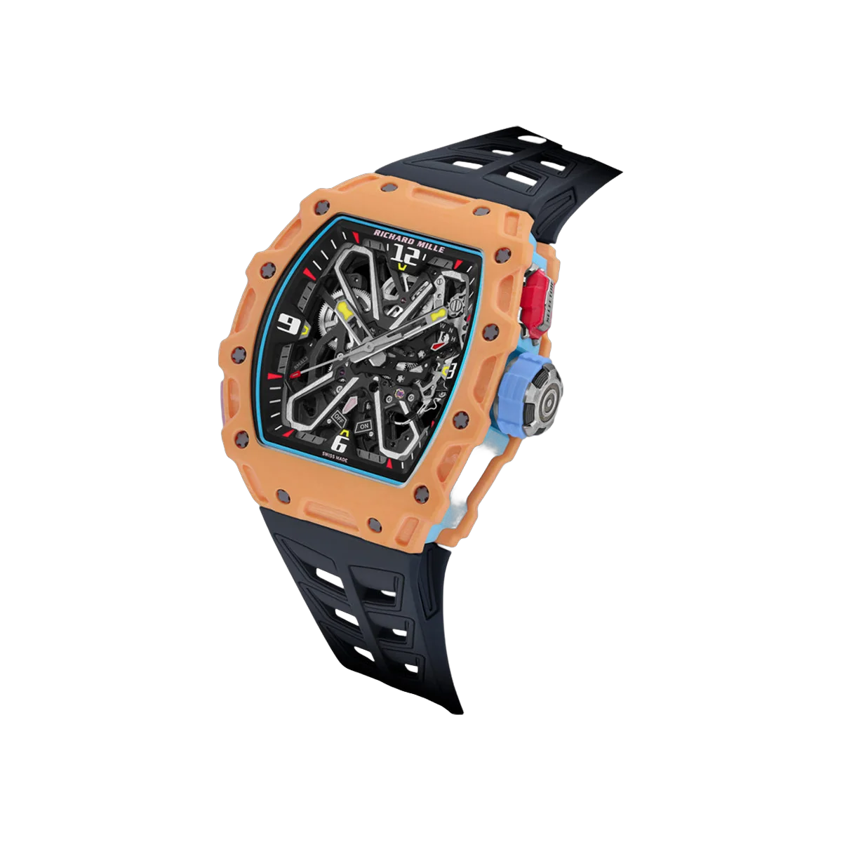 Richard Mille RM 35-03 Rafael Nadal 三文鱼石英 TPT 43 毫米镂空表盘男士手表