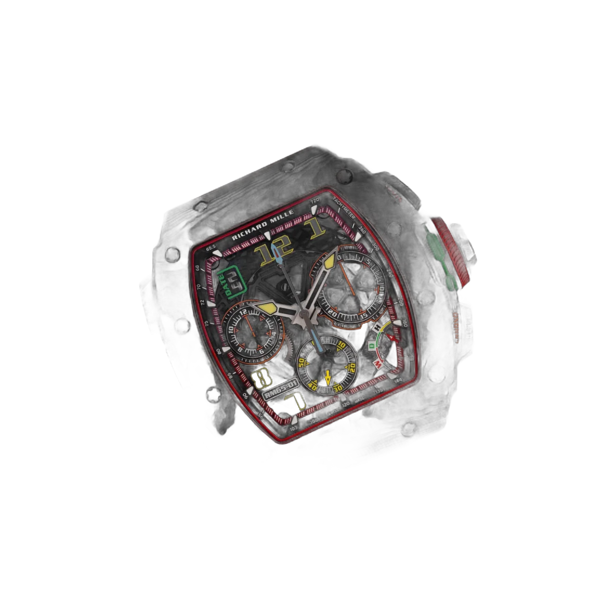 Richard Mille RM 65-01CA Schleppzeiger-Chronograph NTPT Carbon Skelettzifferblatt