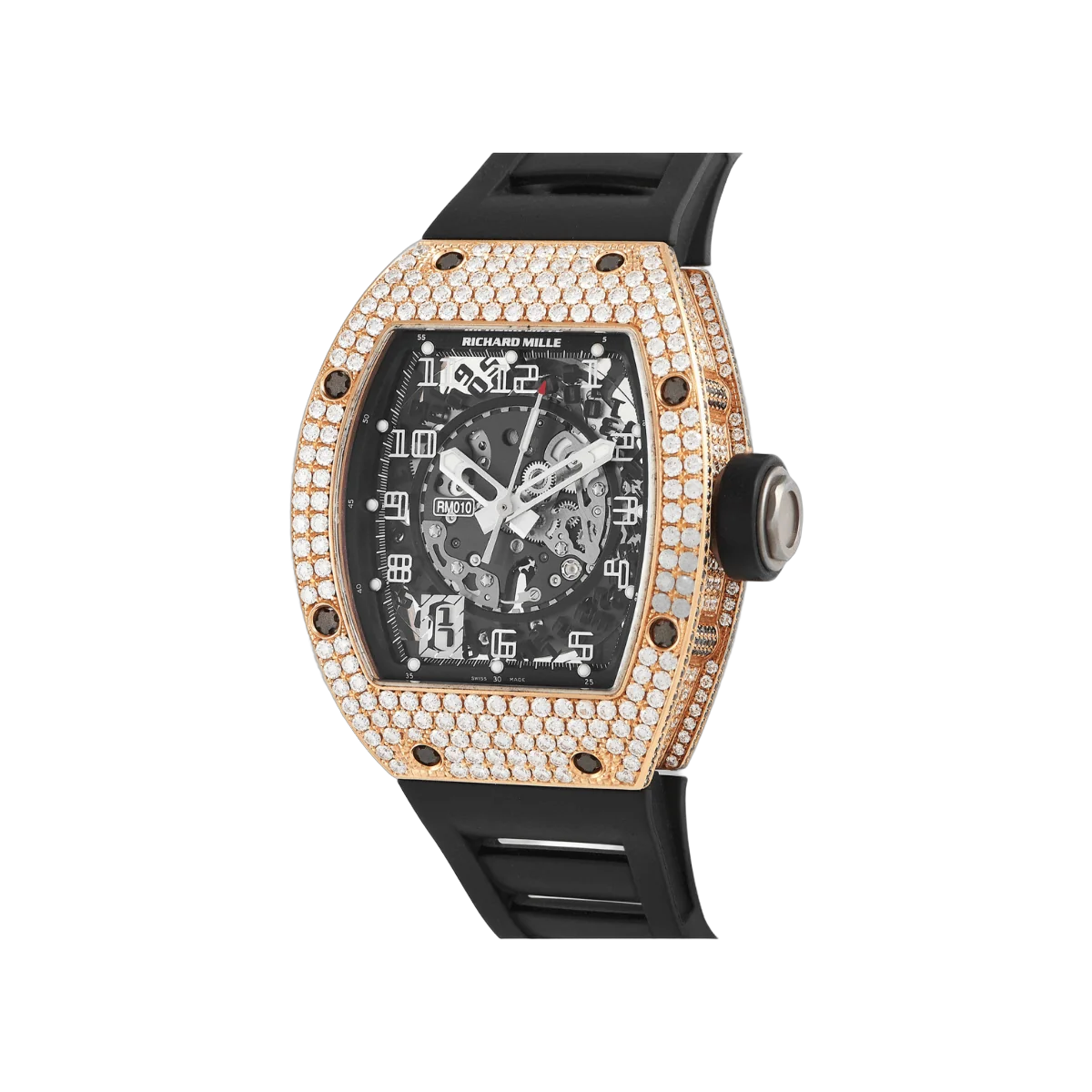 Richard Mille RM010 AH RG 玫瑰金镶钻边框镂空表盘