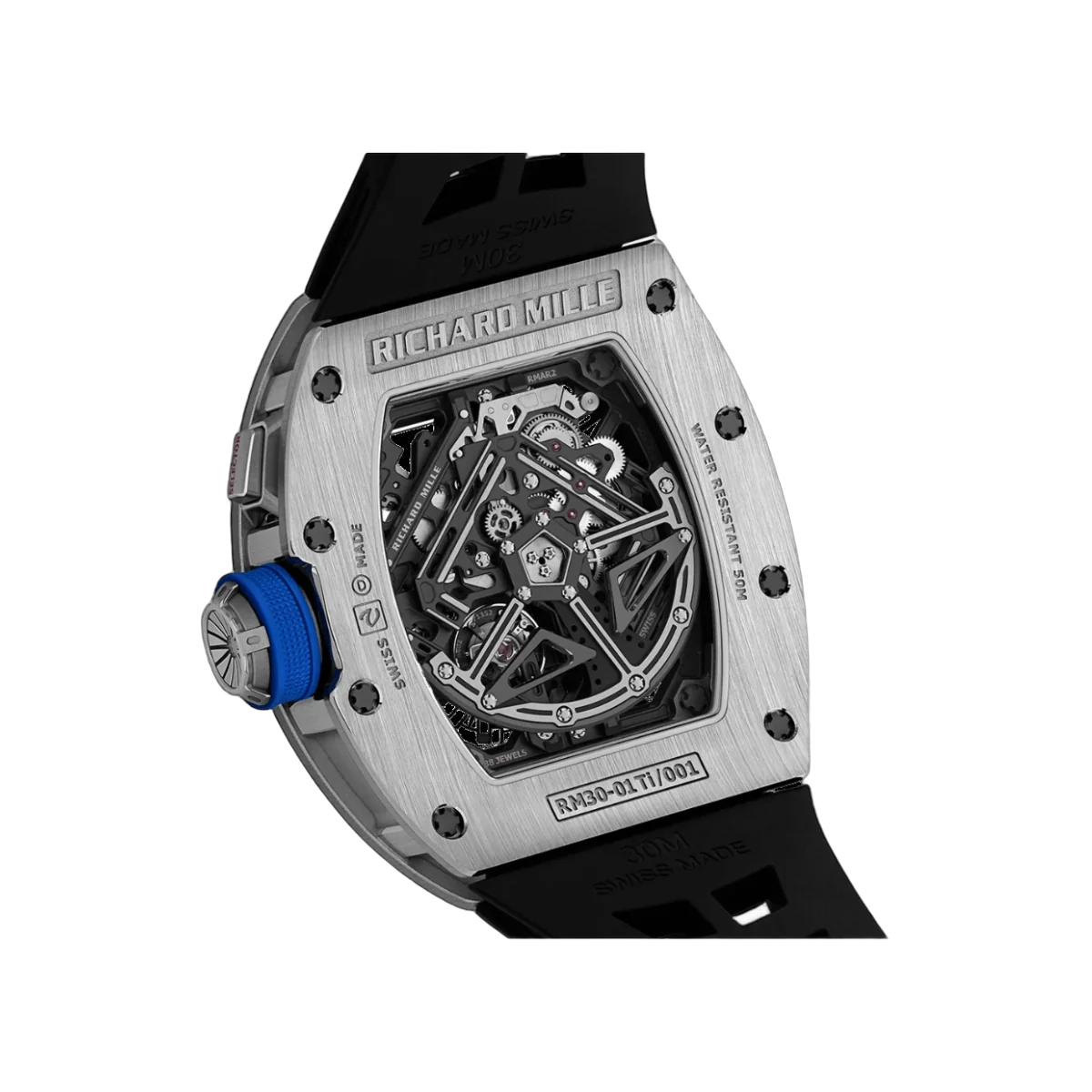 Richard Mille RM30-01 TI Automatic Winding with Declutchable Rotor Titanium 42mm Skeleton Dial Mens Watch