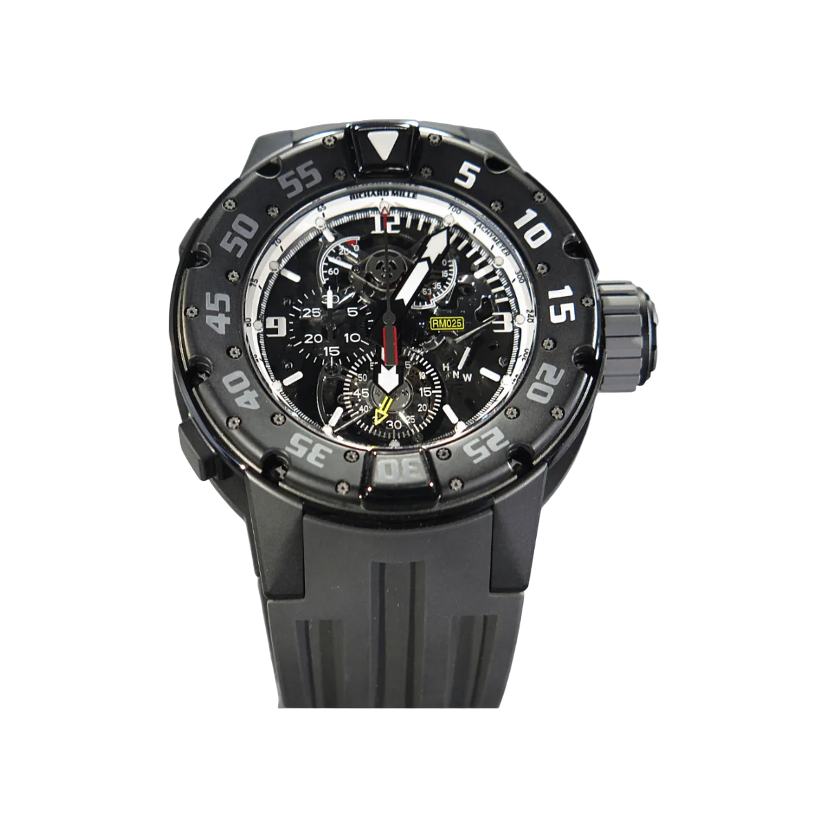 Richard Mille Tourbillon RM025 AN CA TI Chronograph Taucher 49,7 mm Schwarzes Zifferblatt Herrenuhr