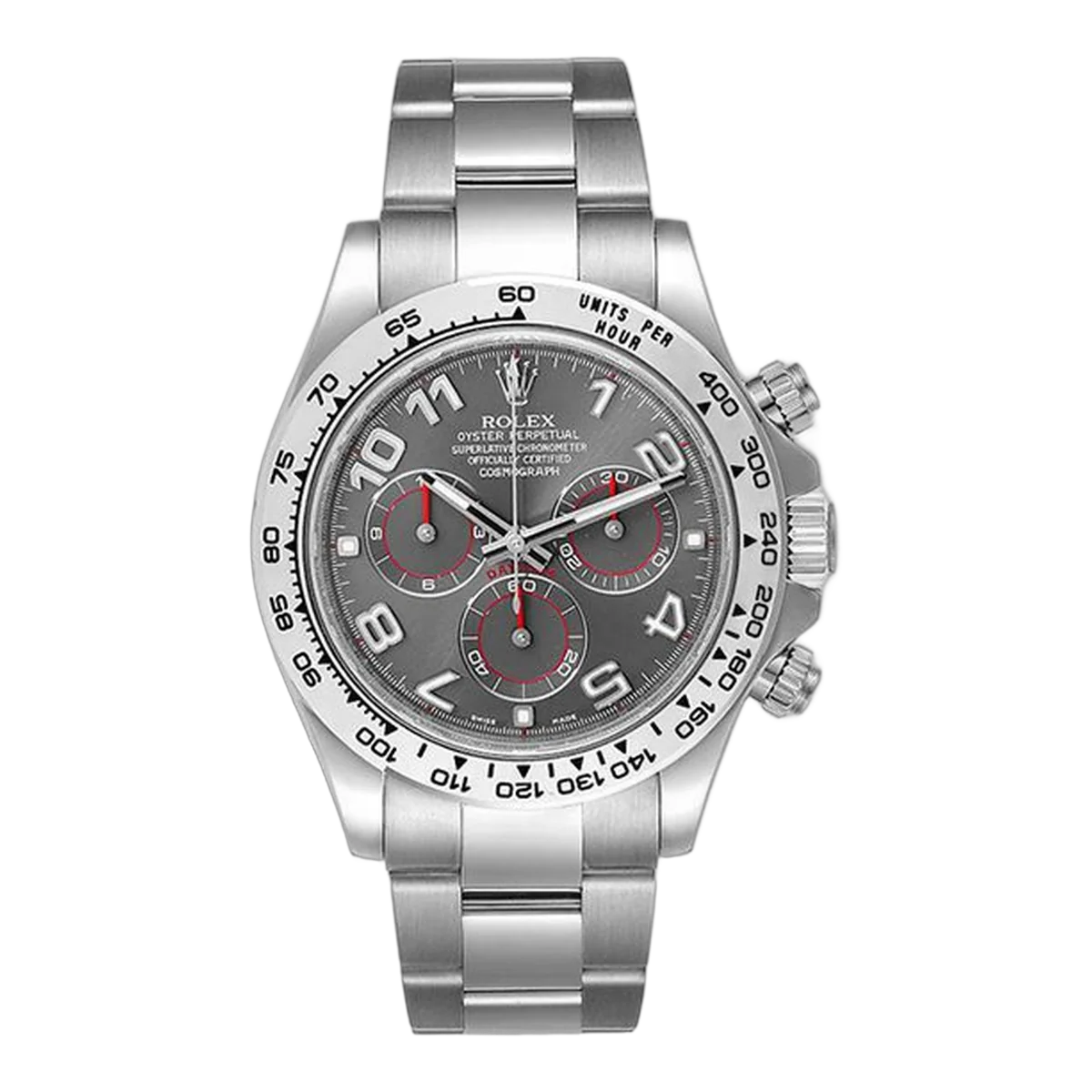 Rolex Cosmograph Daytona 116509 Gra 18K White Gold 40Mm Rhodium Arabic Dial Men's Watch