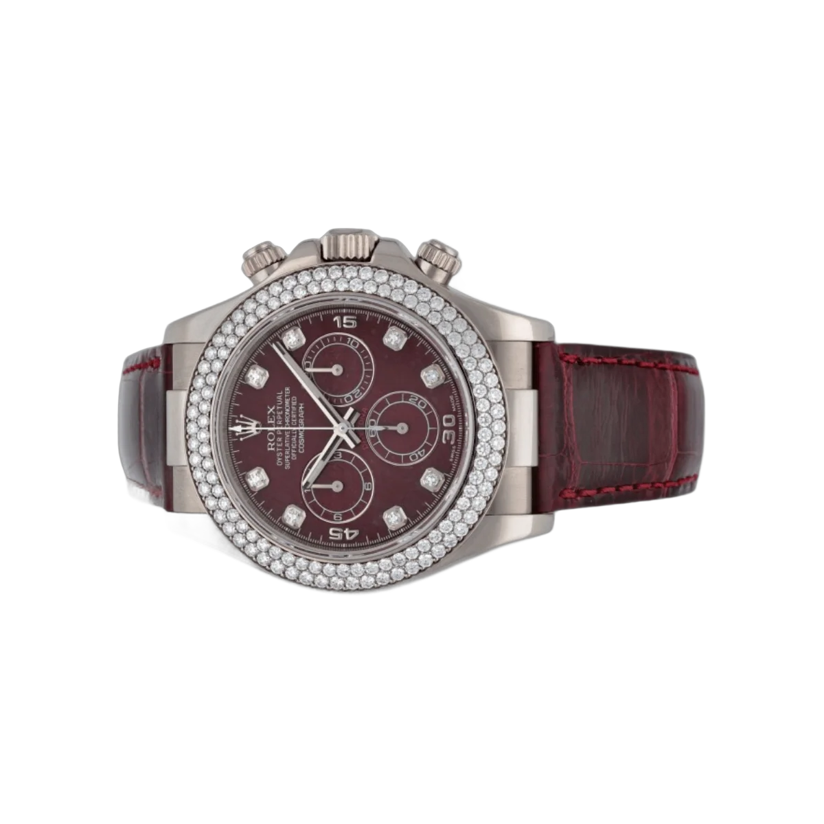 Rolex Cosmograph Daytona 116589RBR Gross Diamond Set Bezel Rubellite Dial Mens Watch