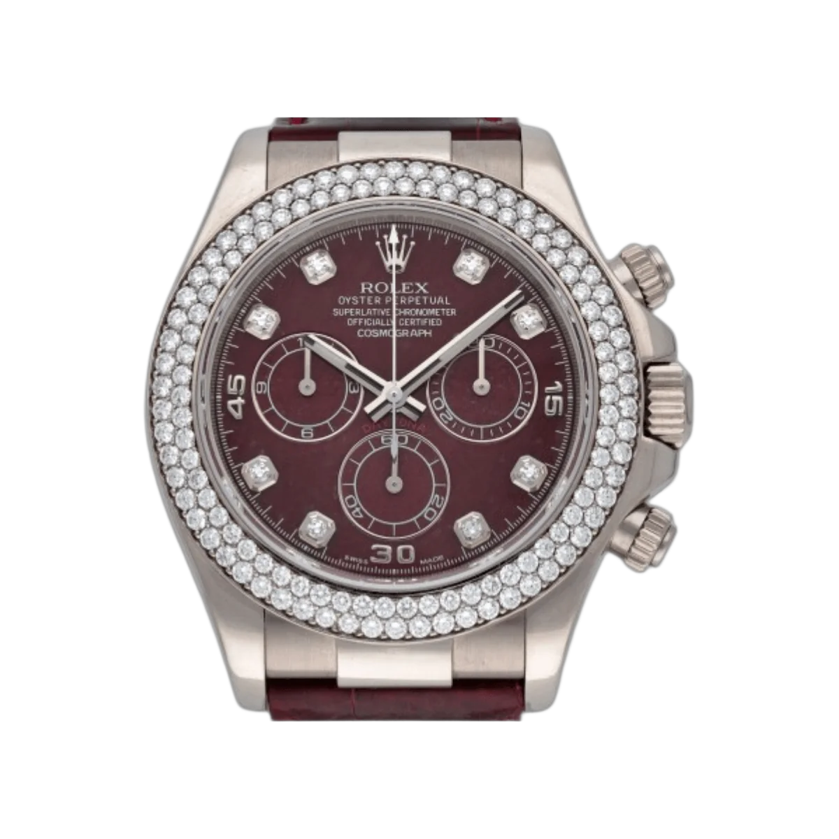 Rolex Cosmograph Daytona 116589RBR Gross Diamond Set Bezel Rubellite Dial Mens Watch