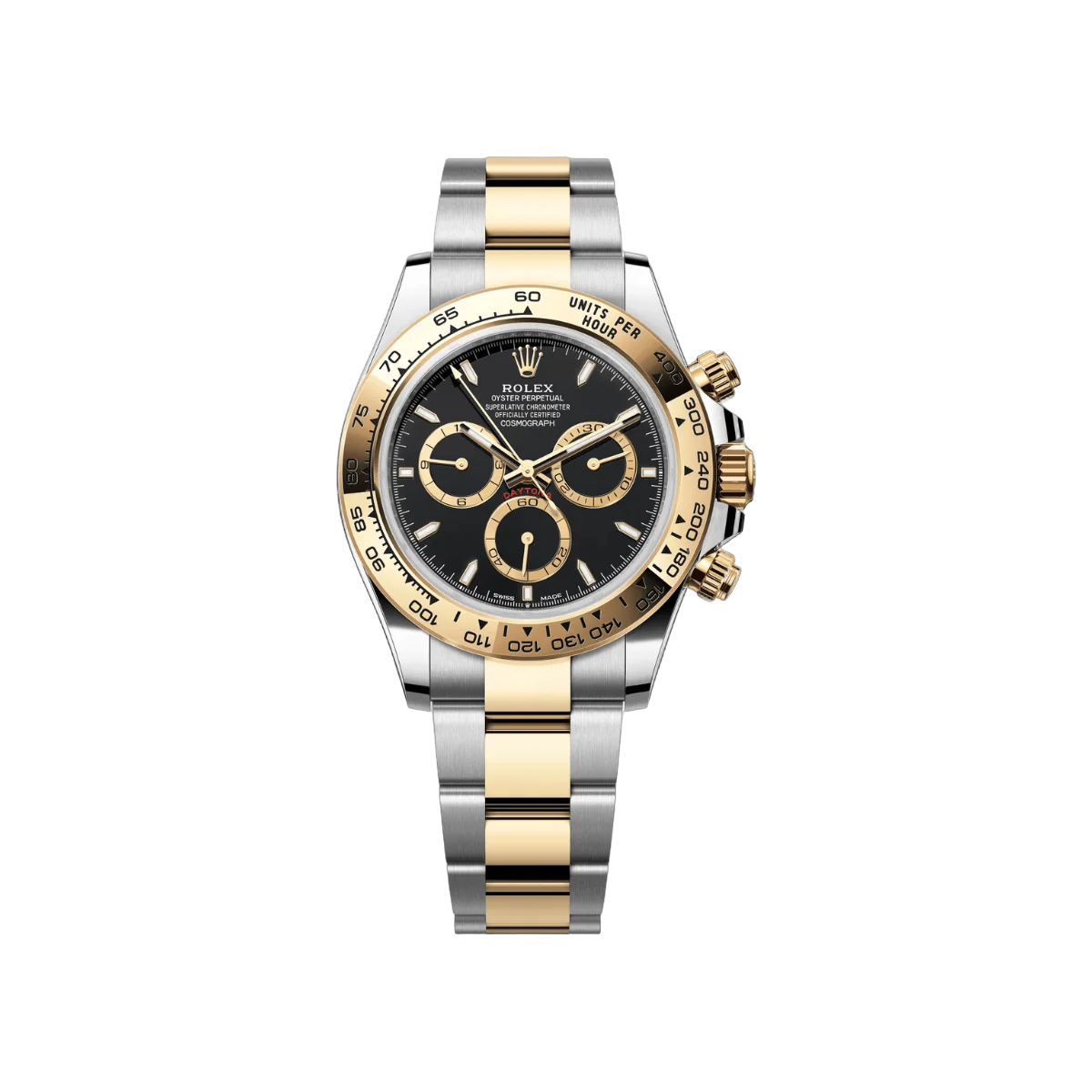 Rolex Cosmograph Daytona 126503-0003 من الفولاذ المُقاوم للصدأ والذهب الأصفر مع ميناء أسود