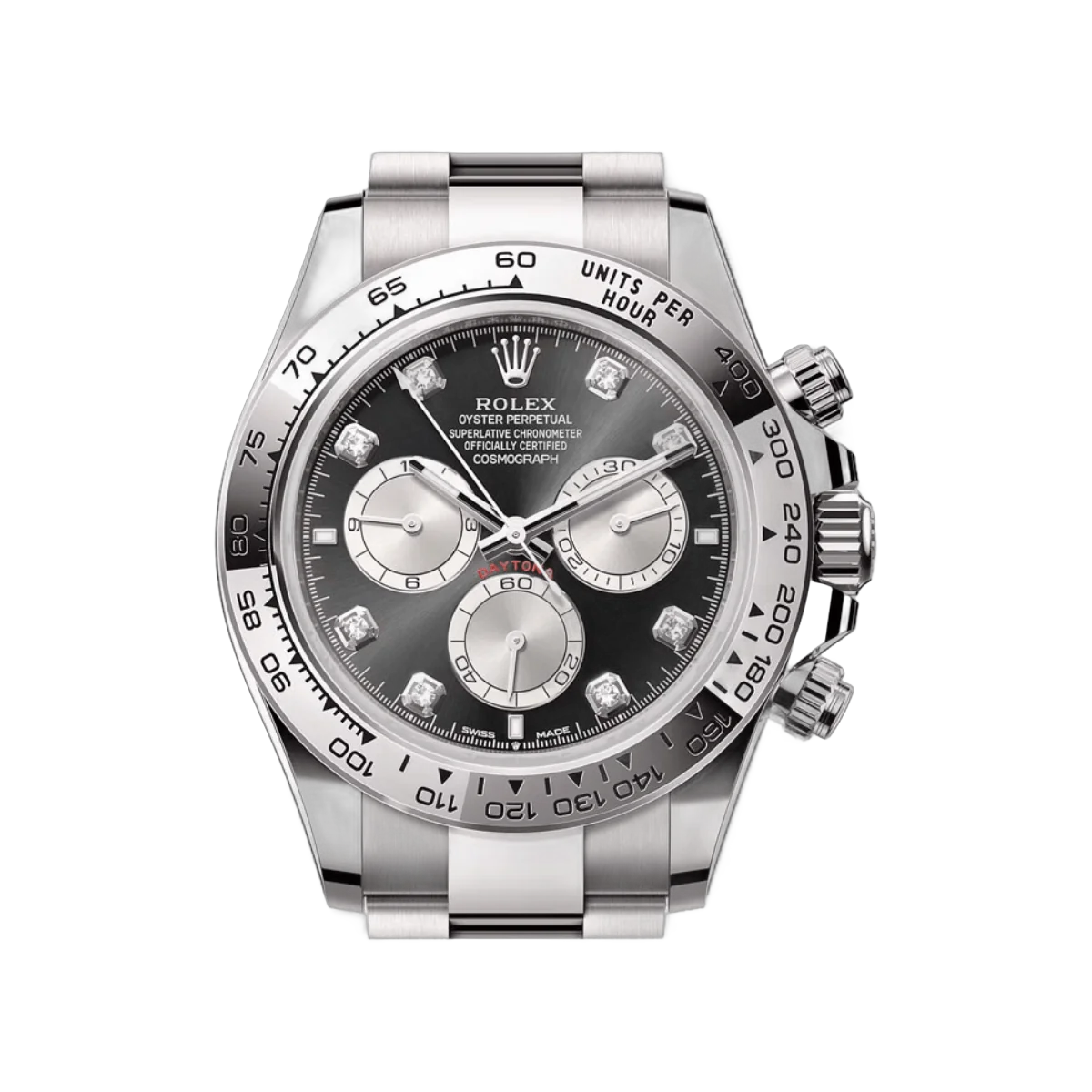 Rolex Cosmograph Daytona 126509-0002 18kt White Gold Black Diamond Dial