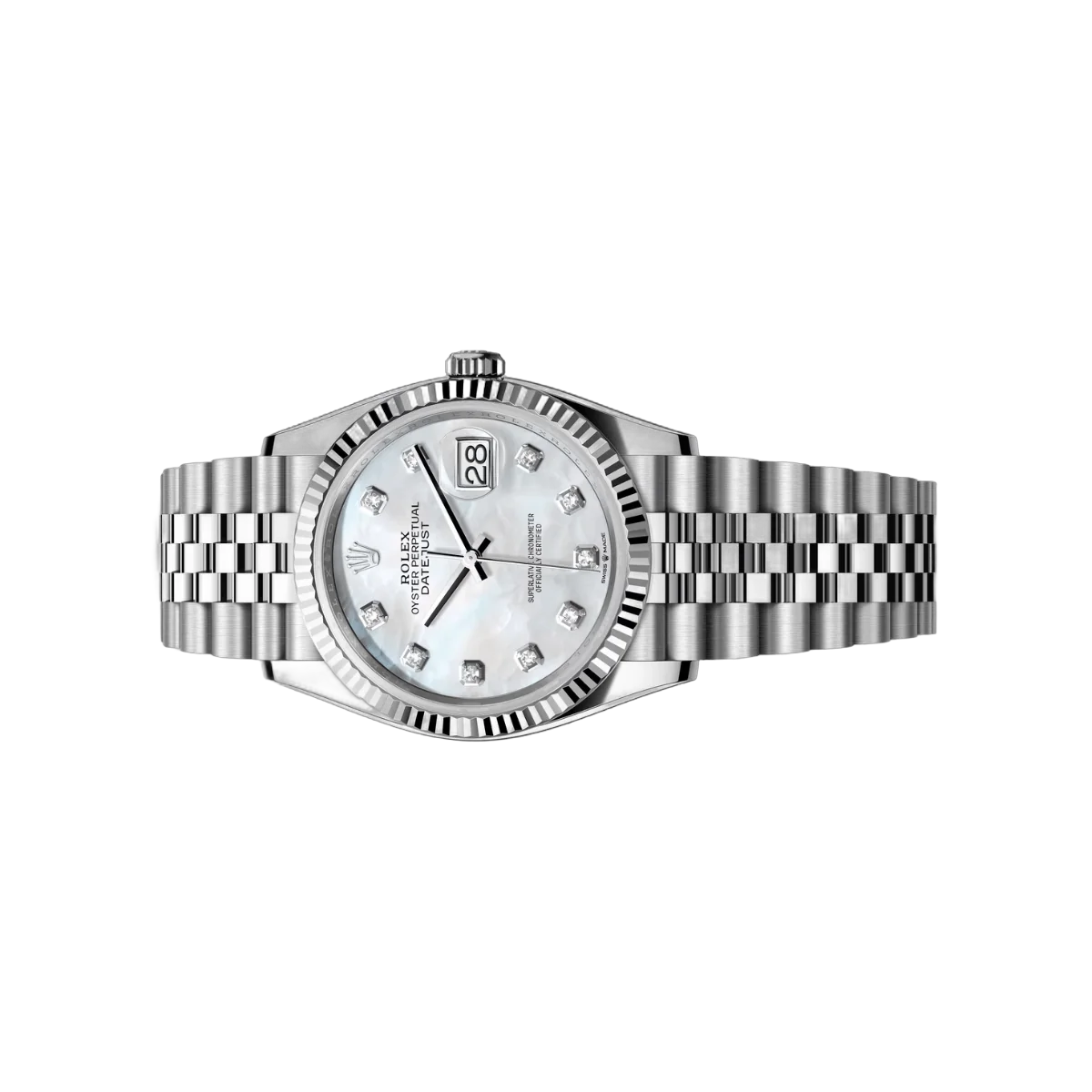 Rolex Datejust 126234-0019 Oystersteel White Gold 36mm MOP Dial Women’s Watch