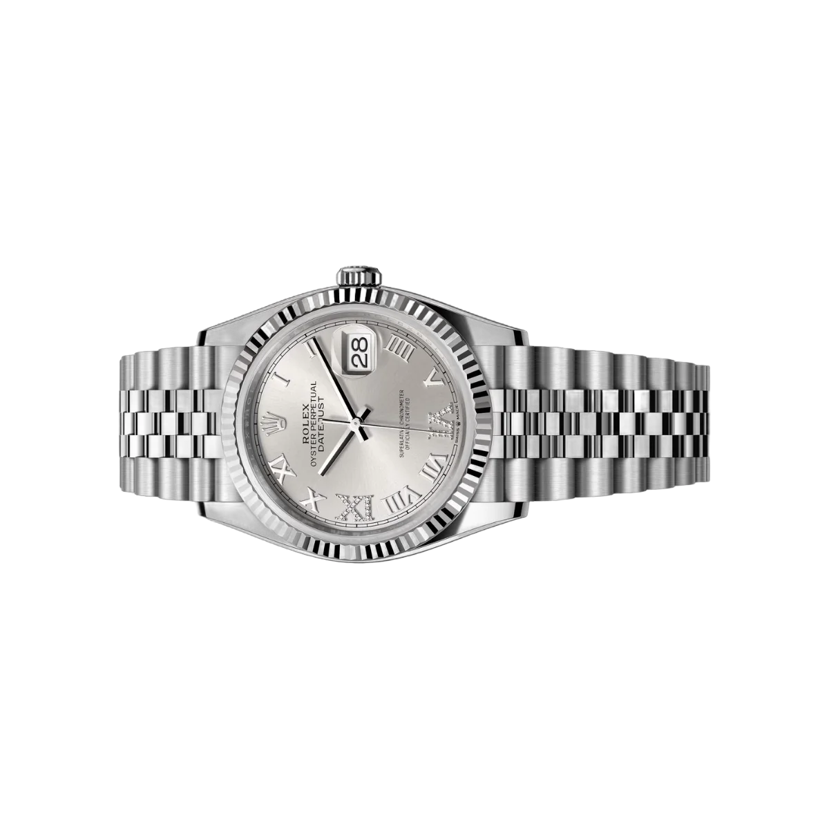 Rolex Datejust 126234-0029 Oystersteel And White Gold 36mm Silver Dial Women’s Watch