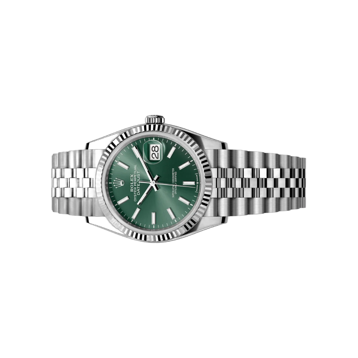 Rolex Datejust 126234-0051 Oystersteel White Gold Mint Green Dial 36mm Unisex Watch