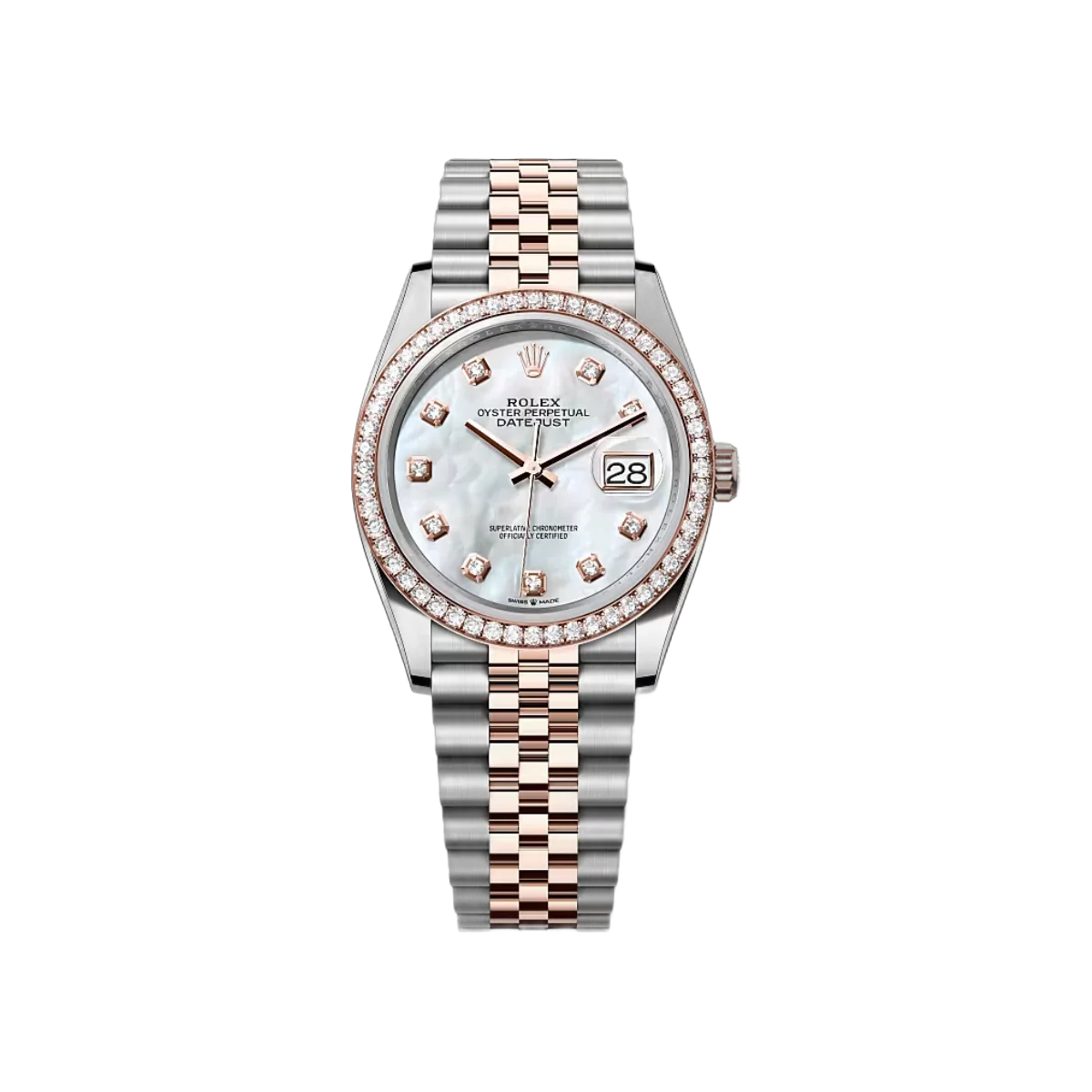 Rolex Datejust 126281RBR-0009 Oystersteel-Everose Gold Perlmuttzifferblatt 31mm Damenuhr