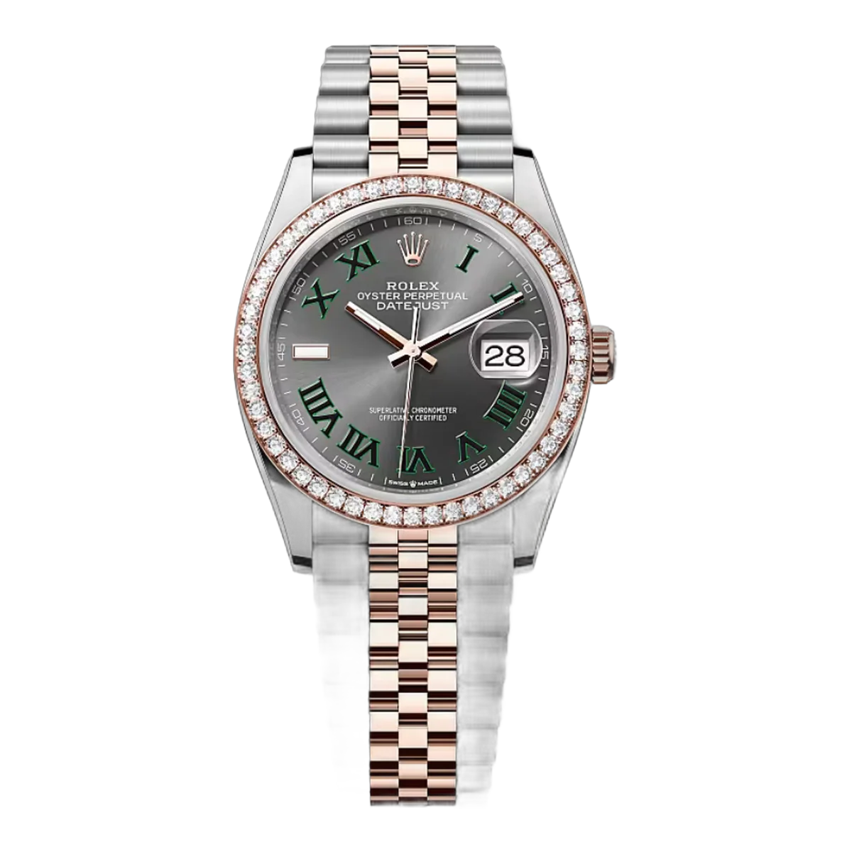 劳力士 Datejust 126281RBR-0017 永恒玫瑰金石岩表盘 36 毫米女士手表