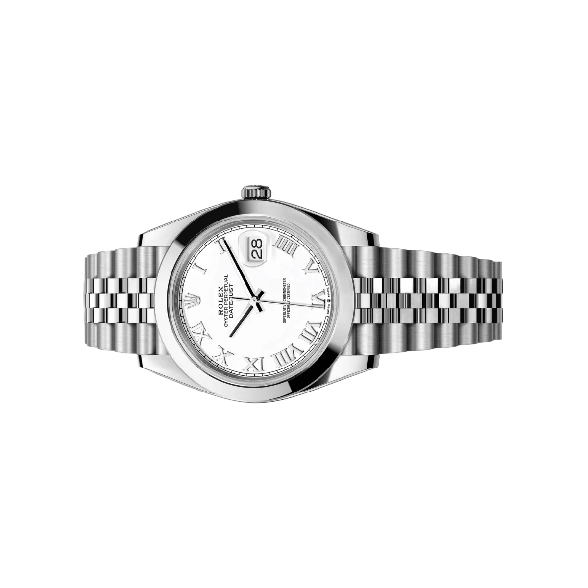 Rolex Datejust 126300-0016 Oyster Perpetual Roman Numerals 41mm White Dial Mens Watch