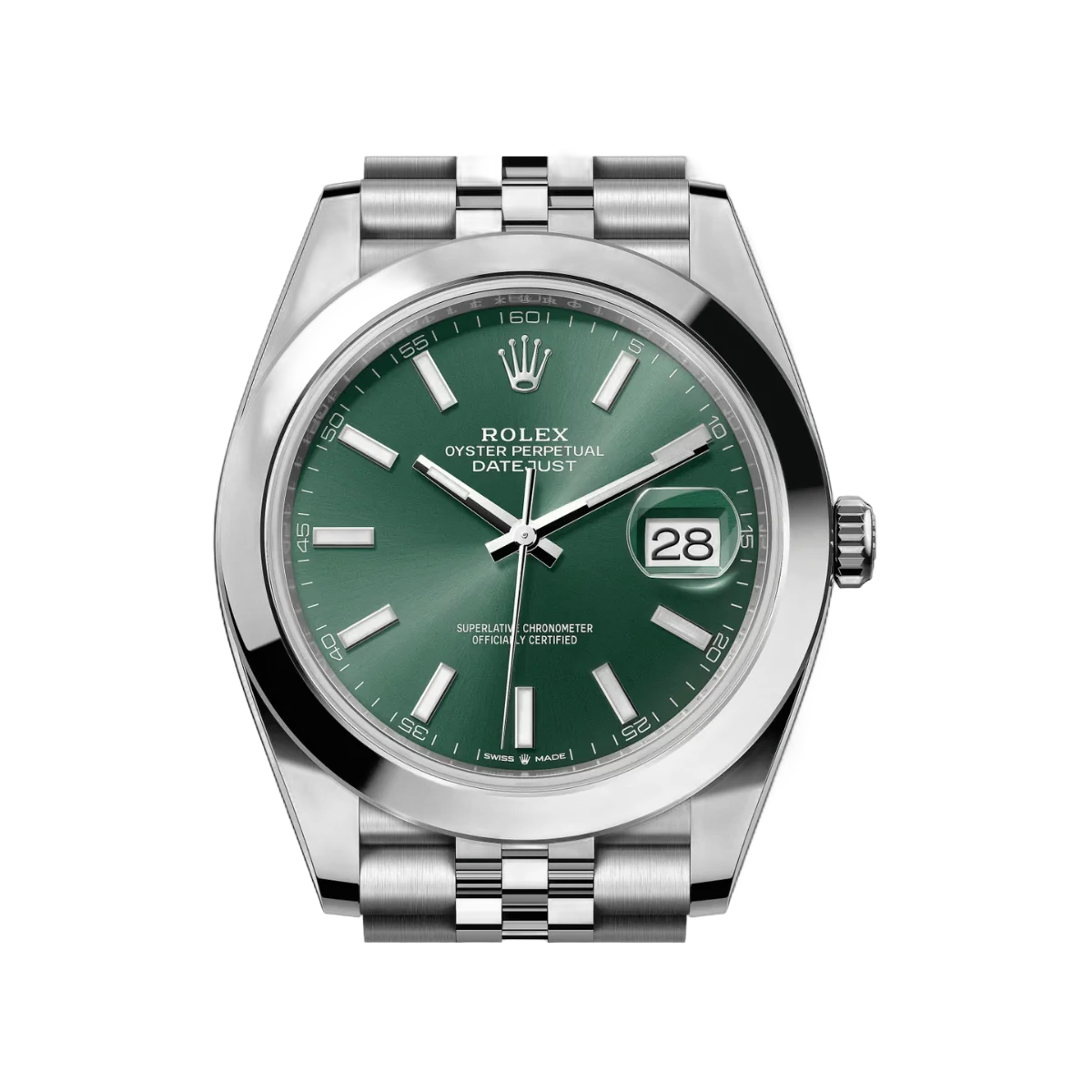 劳力士 Datejust 126300-0020 蚝式恒动 41 毫米薄荷绿表盘男士手表