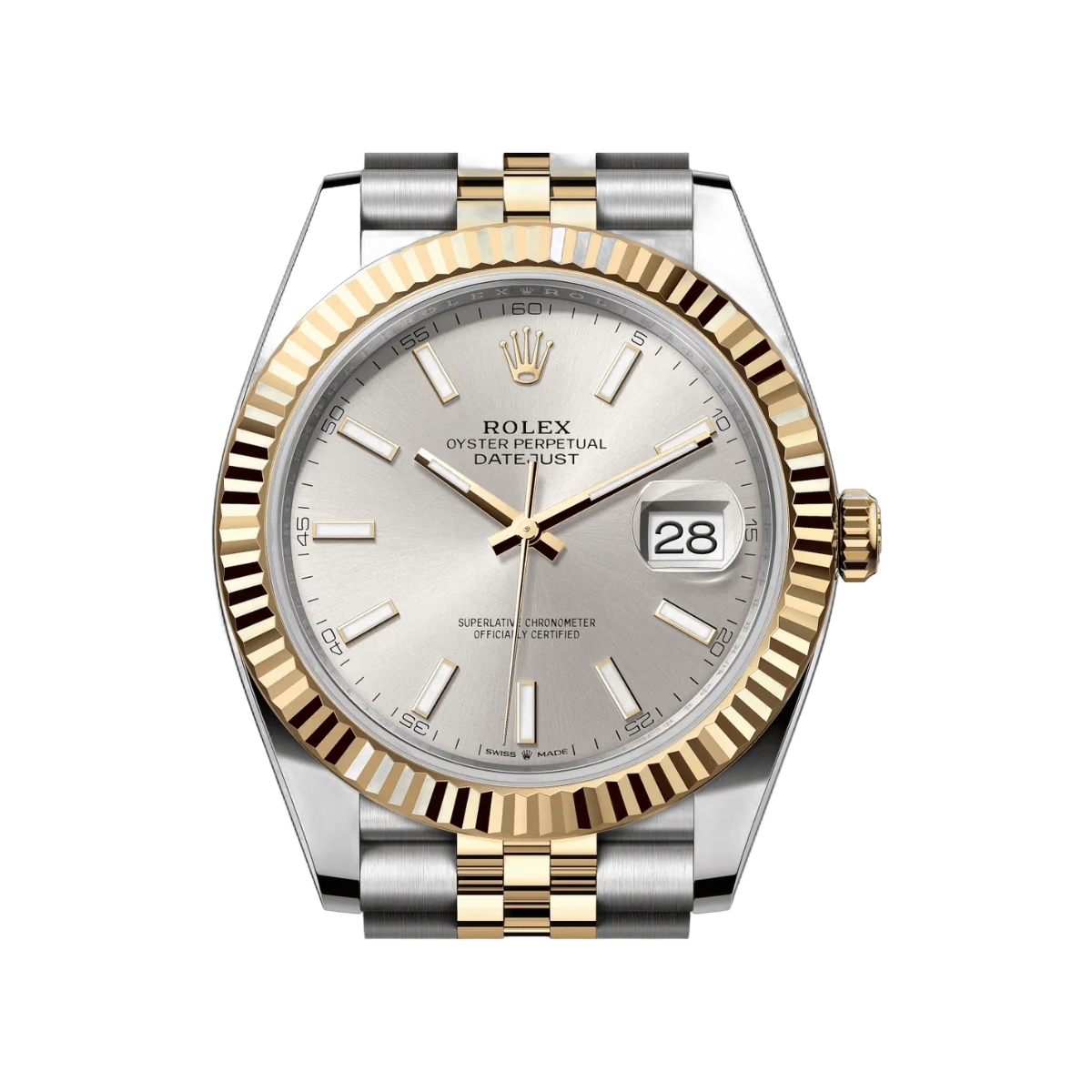 Rolex Datejust 126333-0002 Oystersteel 18kt Yellow Gold 41mm Silver Dial Mens Watch- – additional product photo 3