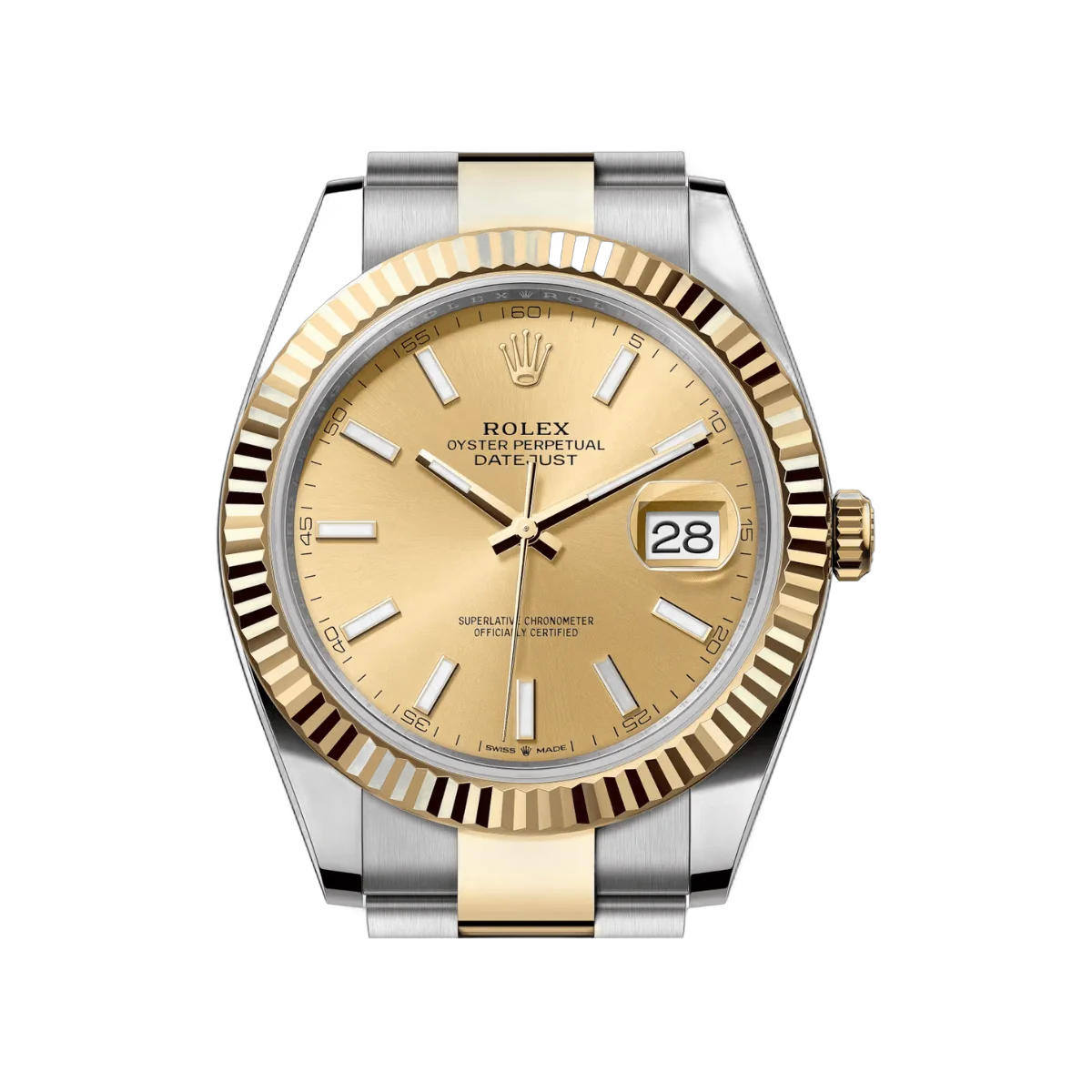 Rolex Datejust 126333-0009 Oystersteel 18kt Gelbgold 41mm Champagne Zifferblatt Herrenuhr