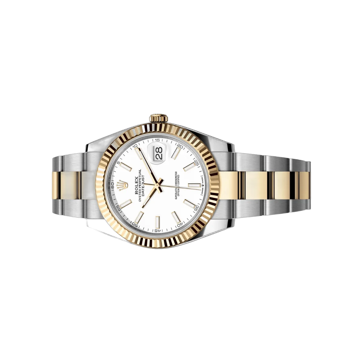 劳力士 Datejust 126333-0015 蚝式钢 18kt 黄金 41 毫米白色表盘男式手表