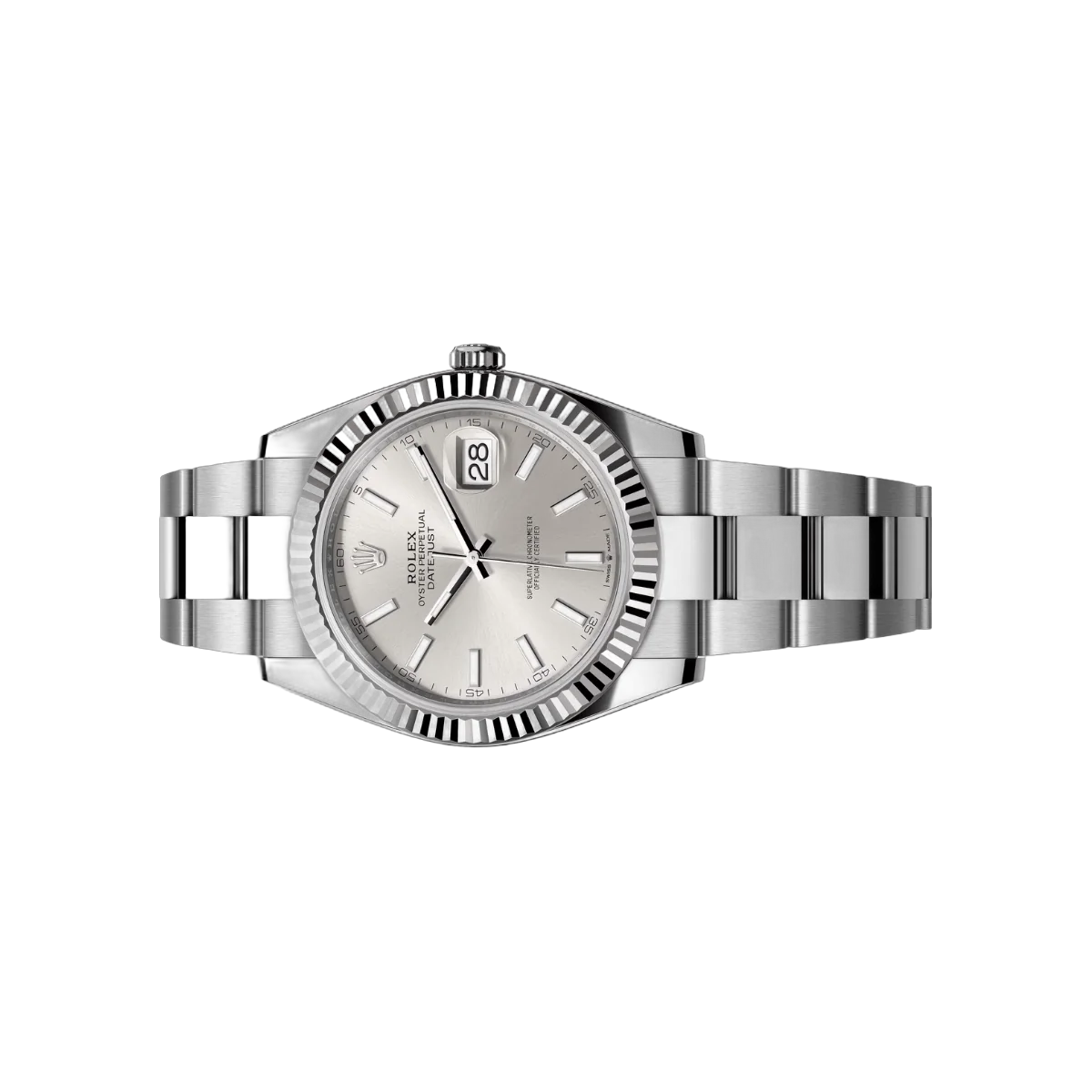 Rolex Datejust 126334-0003 Oystersteel 18K Weißgold Lünette Silber Index Zifferblatt 41mm Herrenuhr