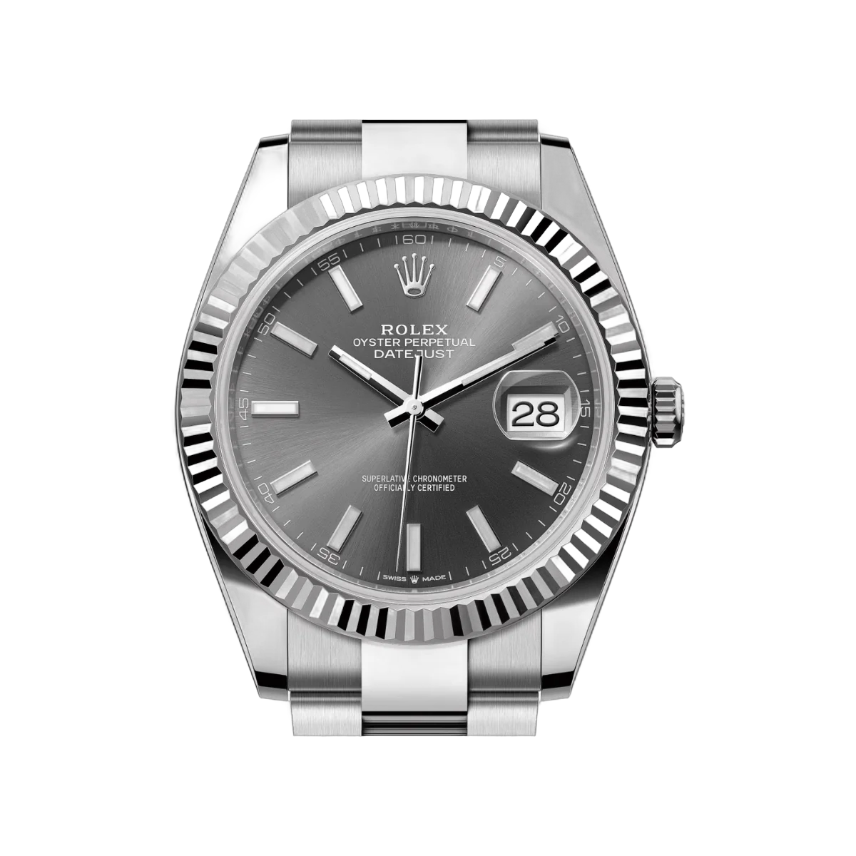 Rolex Datejust 126334-0013 Oystersteel White Gold Grey Dial 41mm Men’s Watch